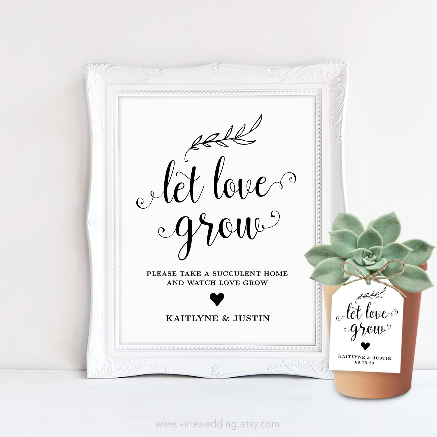 Let Love Grow Sign U0026 Favor Tags Printable Wedding Favor Tags 