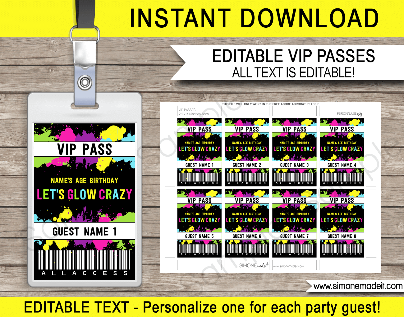 Customizable Free Printable Vip Pass Template