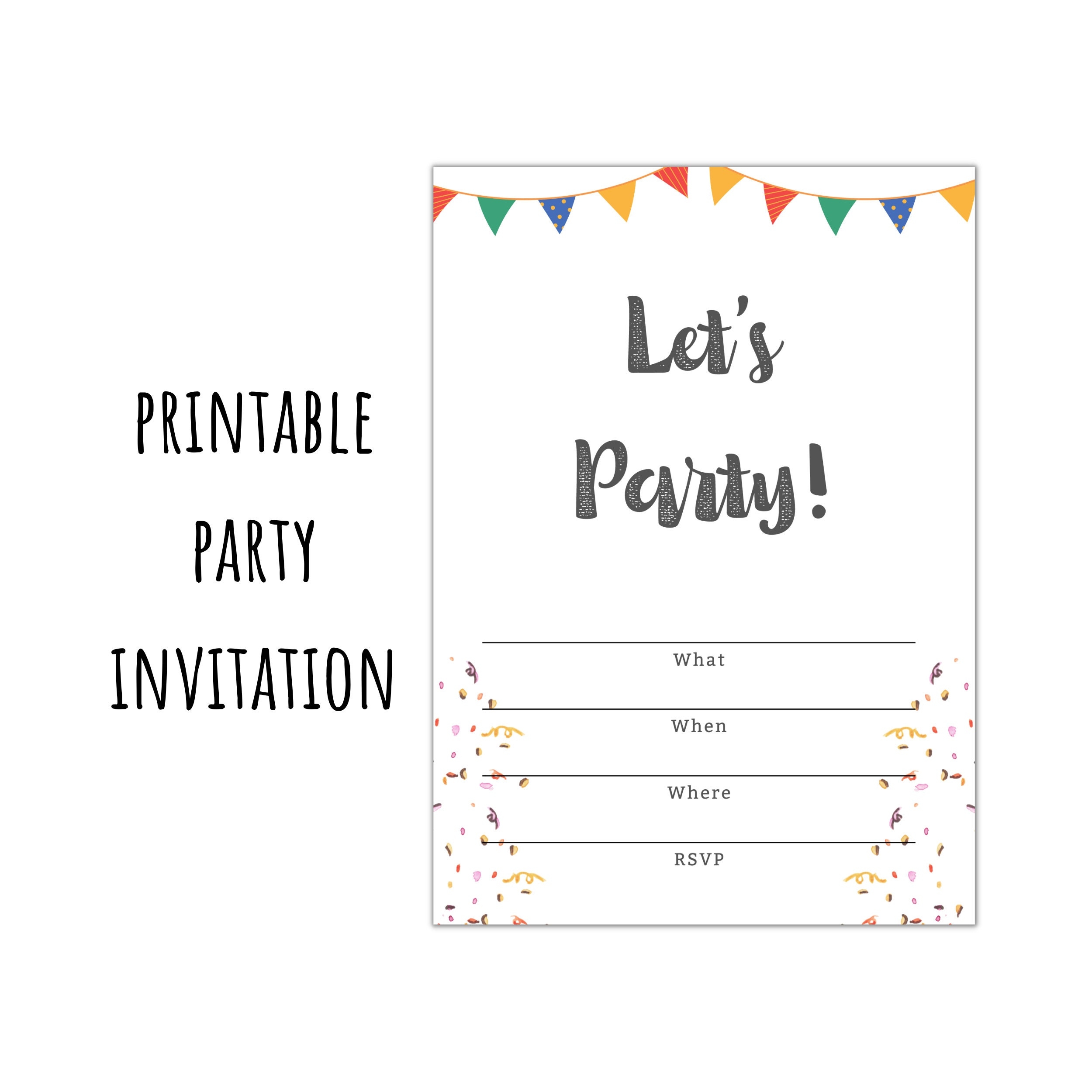 Blank Free Printable Birthday Invitations