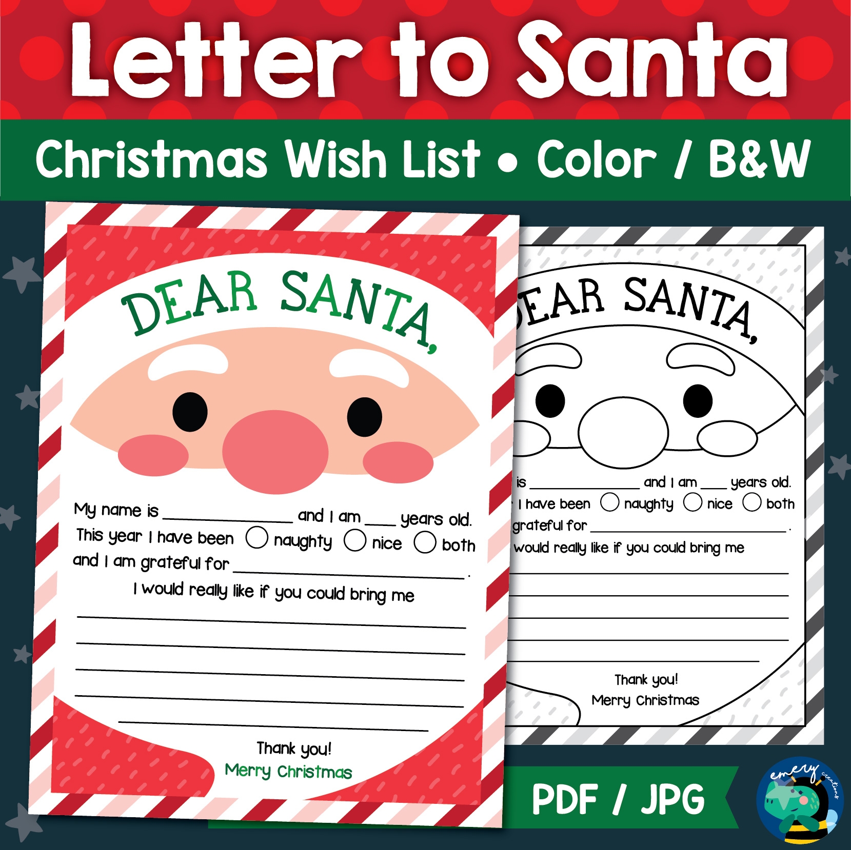 Letter To Santa Christmas Wish List Christmas Letter Printable For Kids Made By Teachers