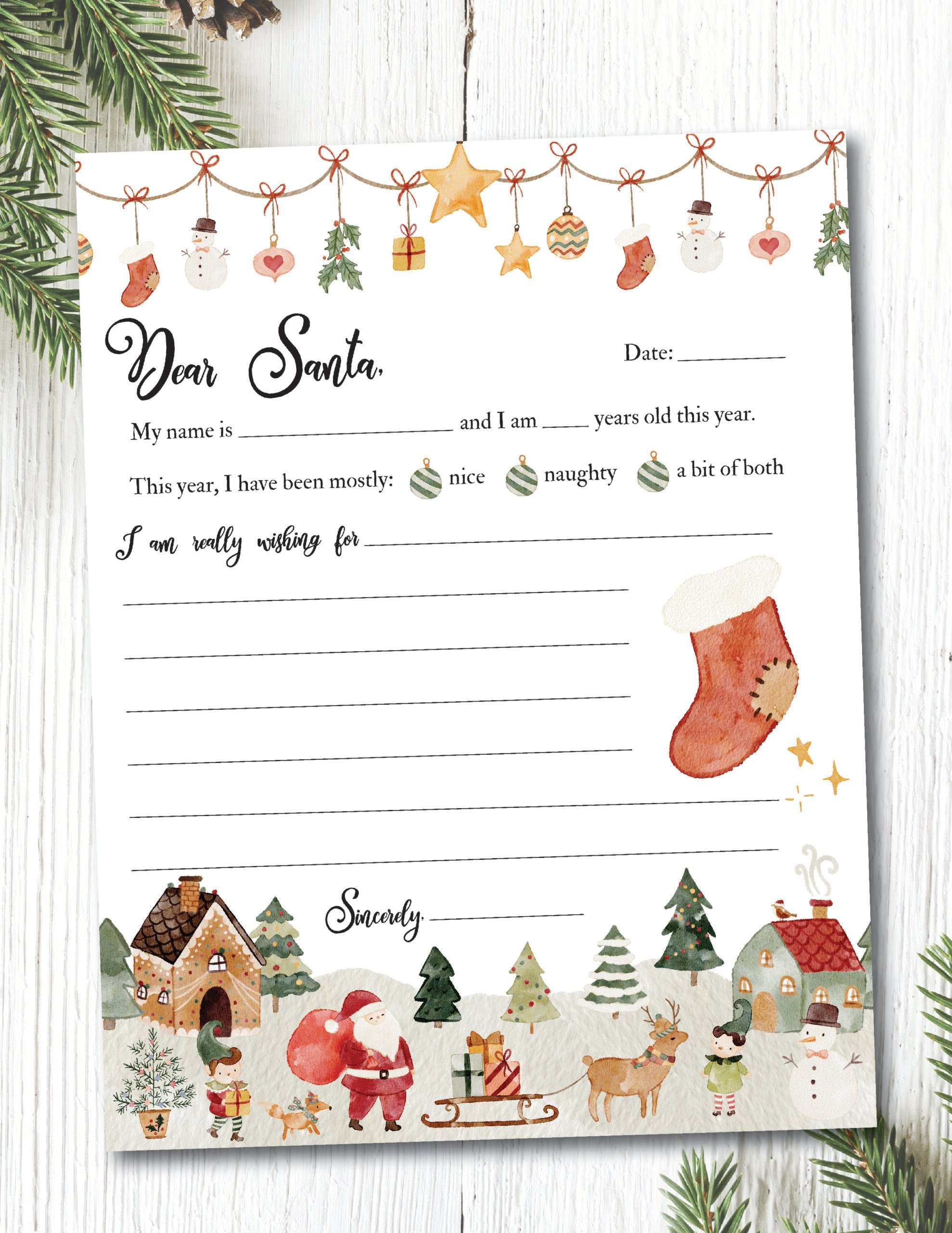 Santa Wish List Template Free Printable