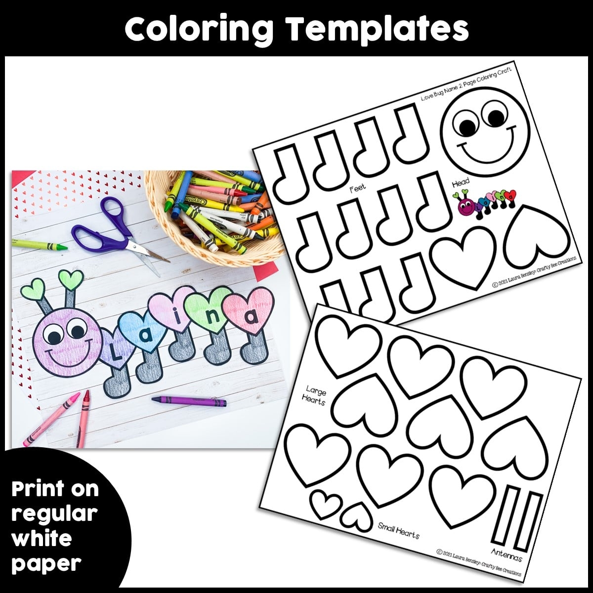 Love Bug Name Craft Activity Crafty Bee Creations