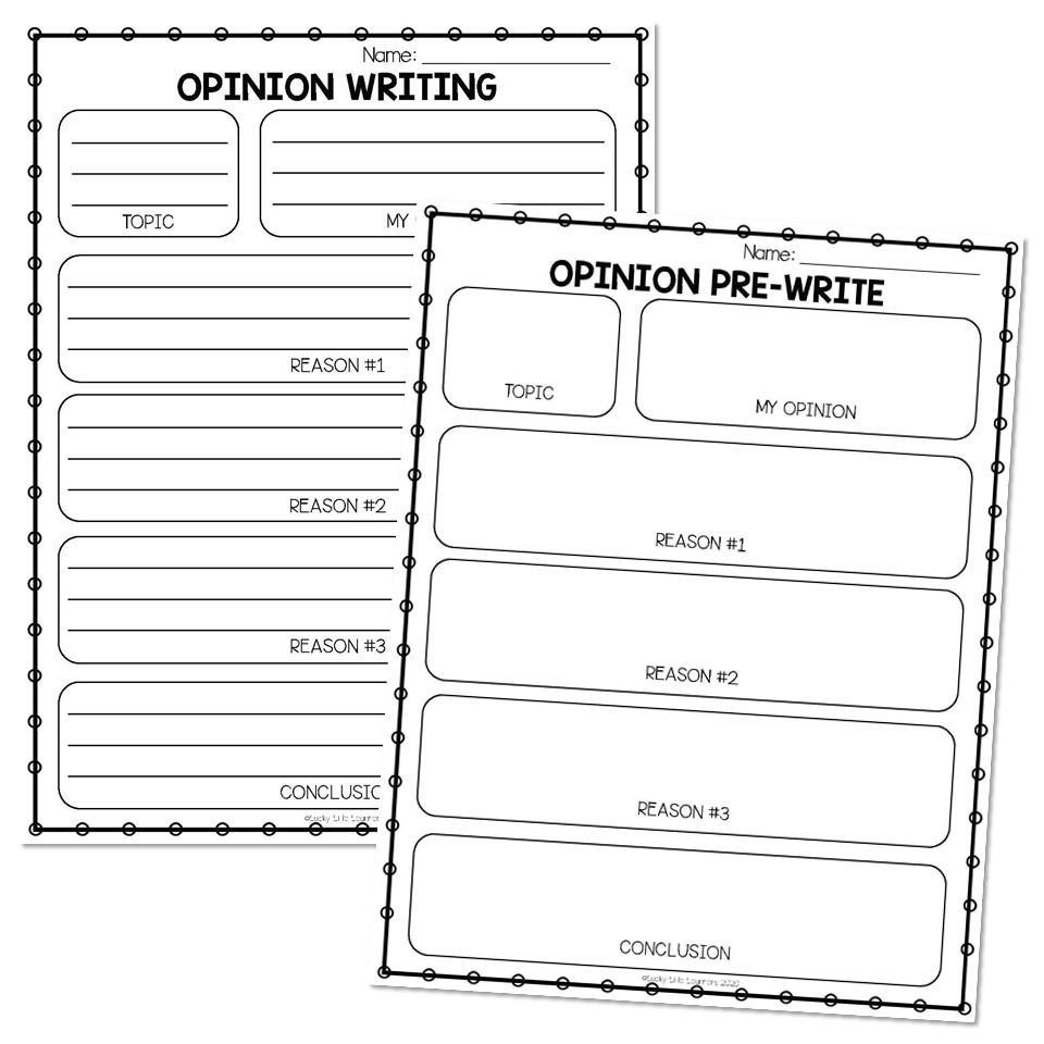Lucky Little Toolkit Literacy Writing Organizers And Templates Opinion Writing Lucky Little Learners