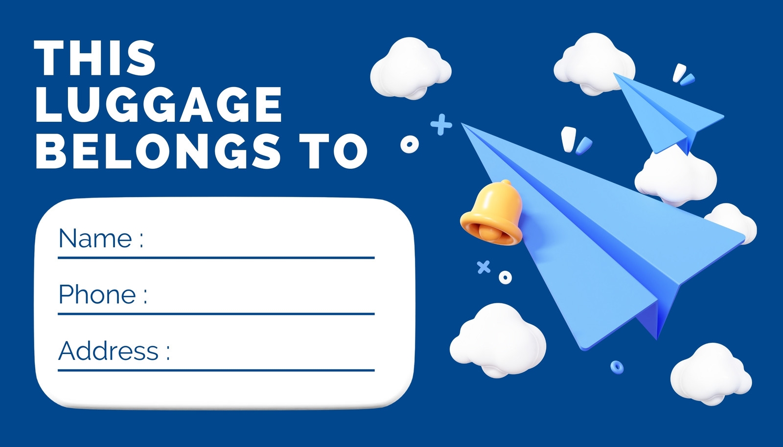 Free Printable Blank Luggage Tag Template
