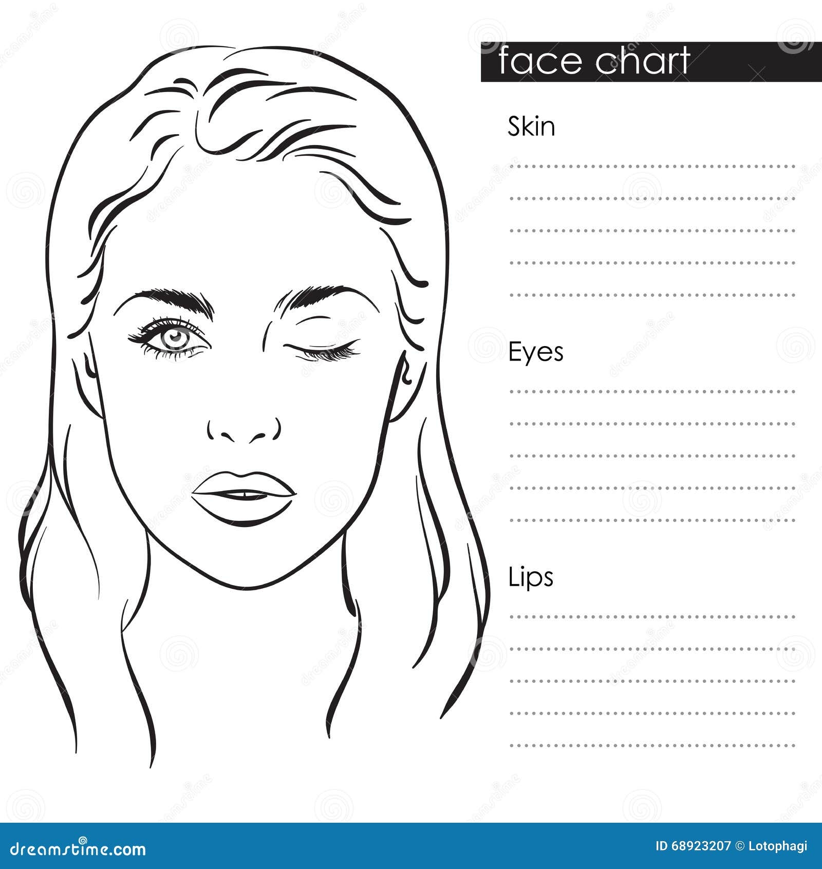 Blank Face Template Printable Makeup