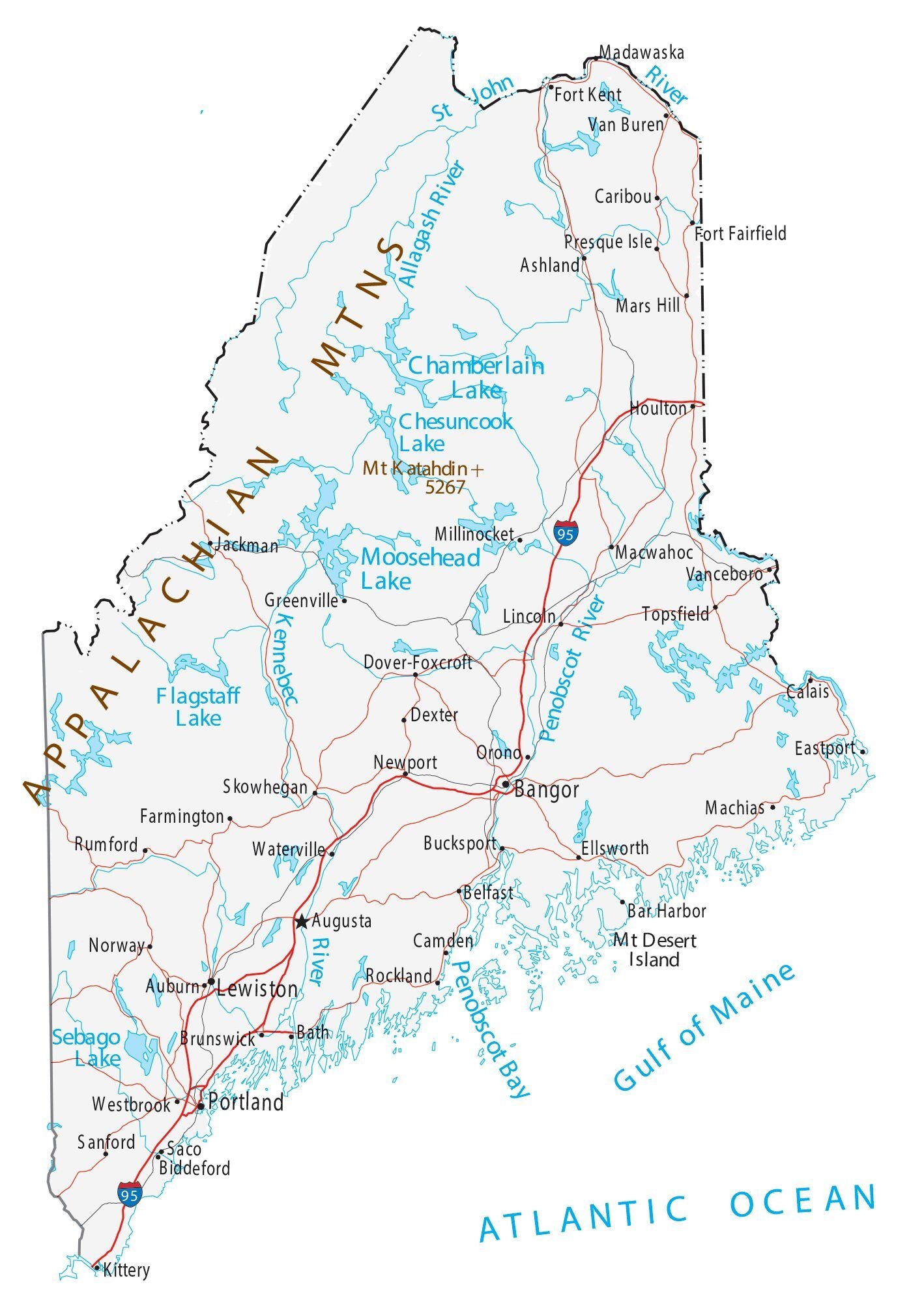 Printable Map Of Maine