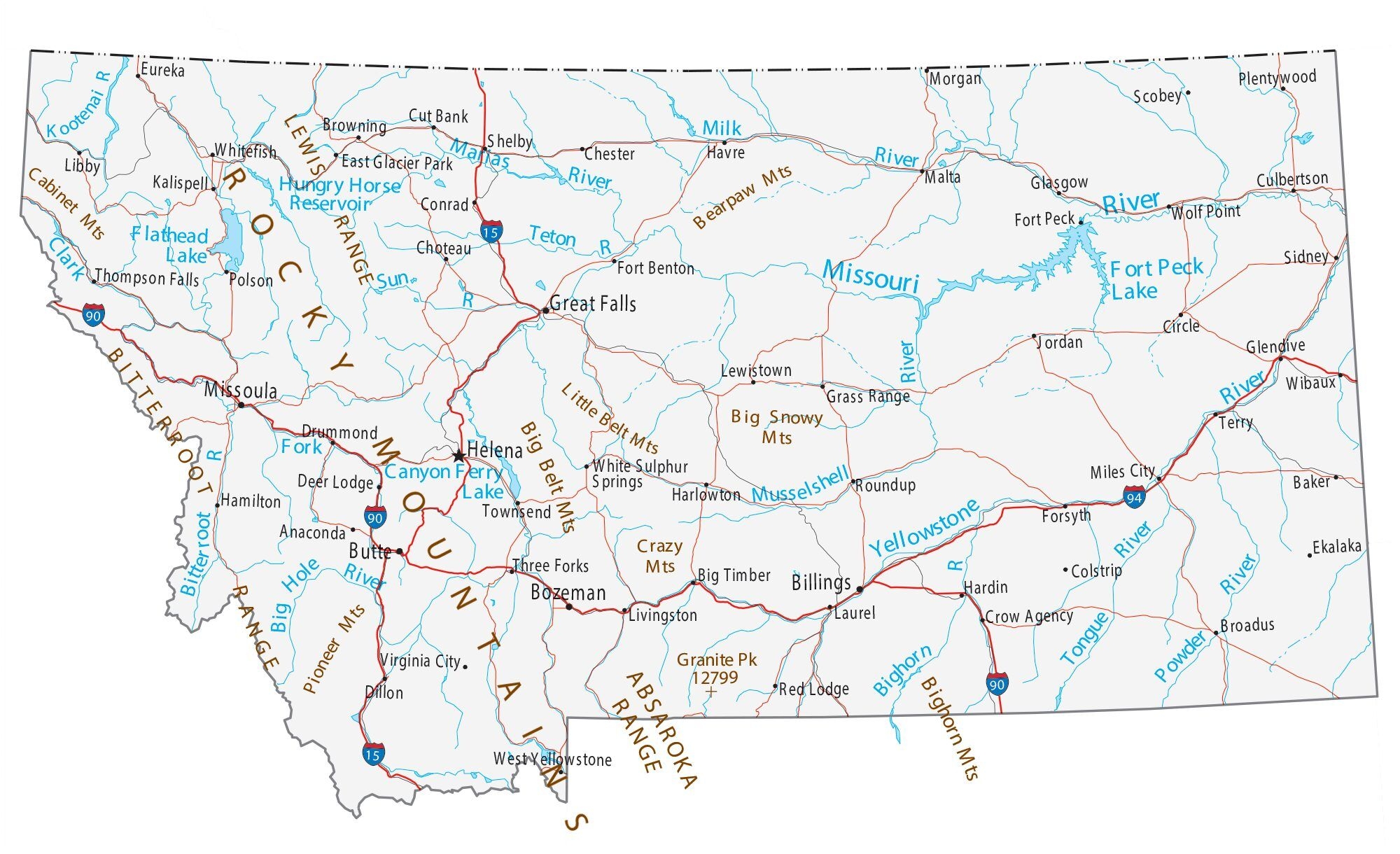 Montana Map Printable