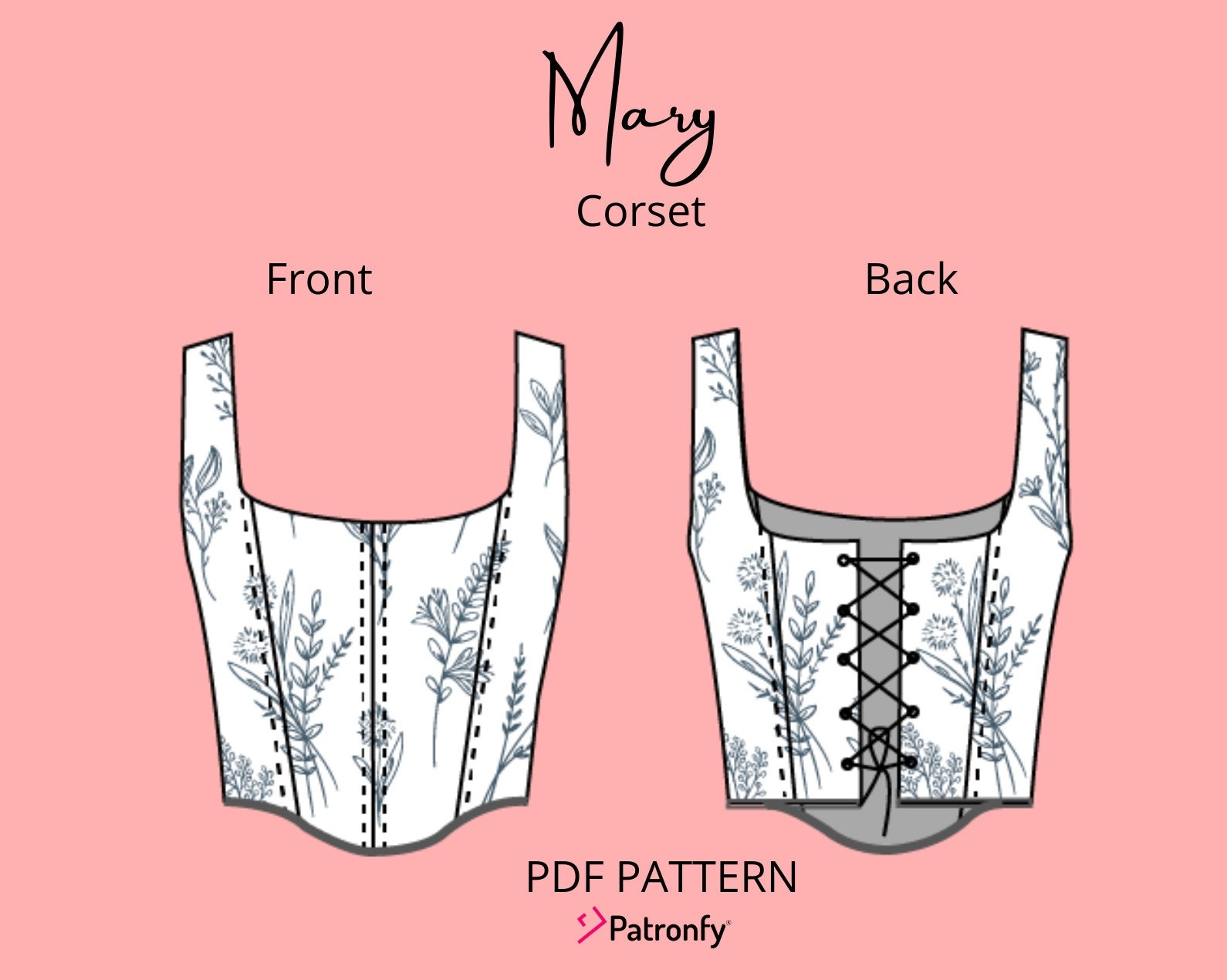 Mary Corset PDF Sewing Pattern Corset Pattern Corset Sewing 