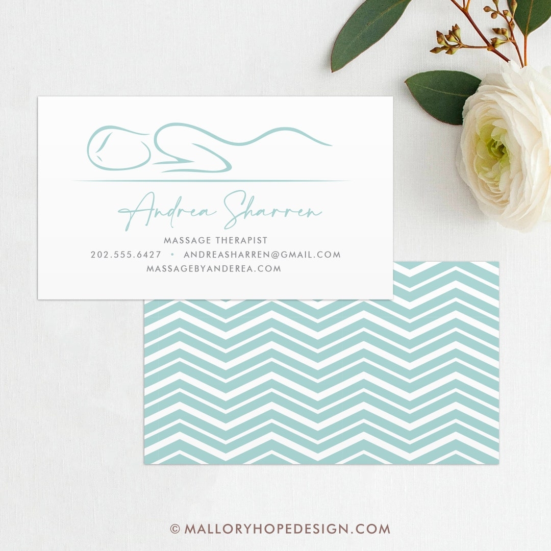 Massage Therapist Business Card Template Masseuse Masseur 