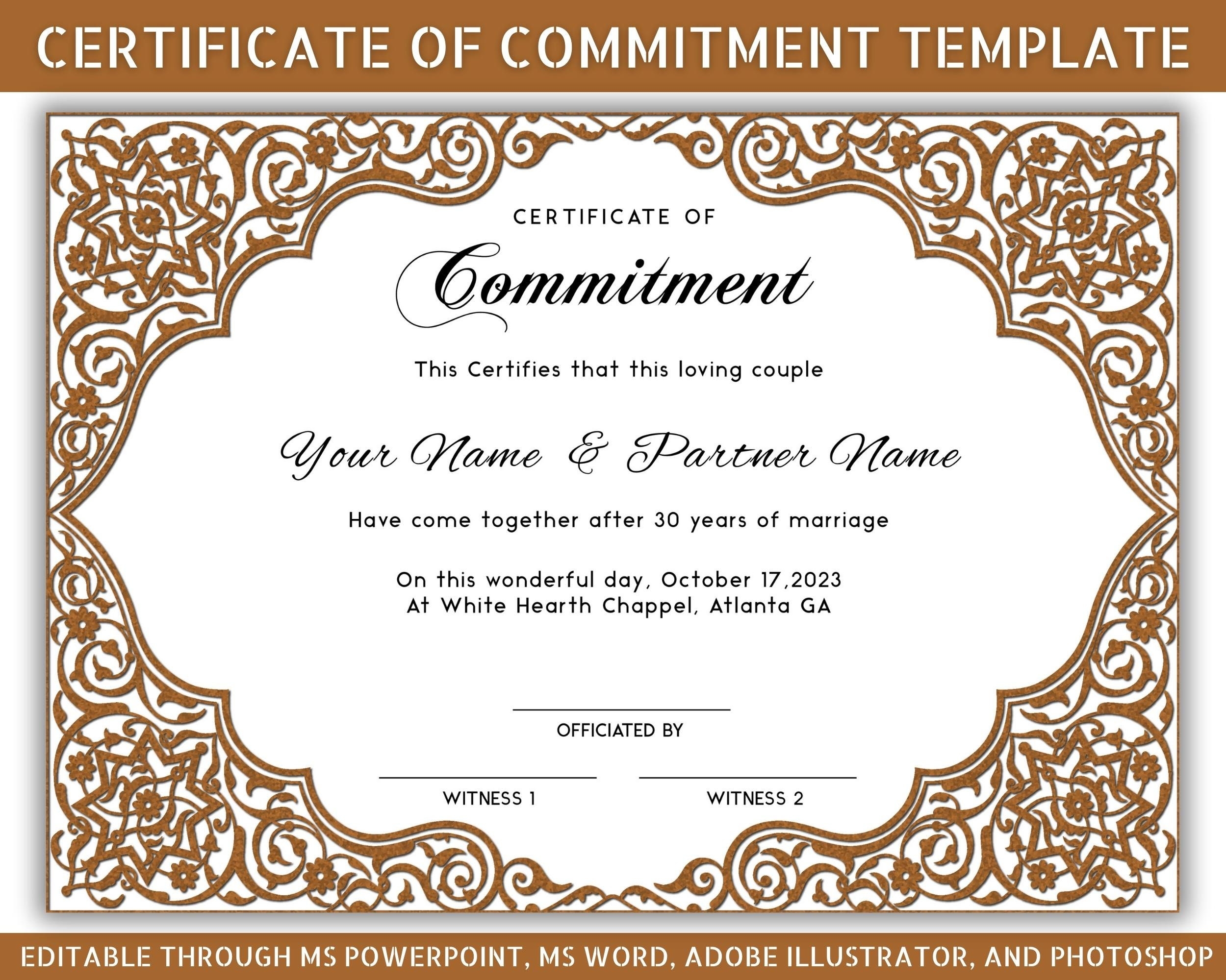 Free Printable Handfasting Certificate Template