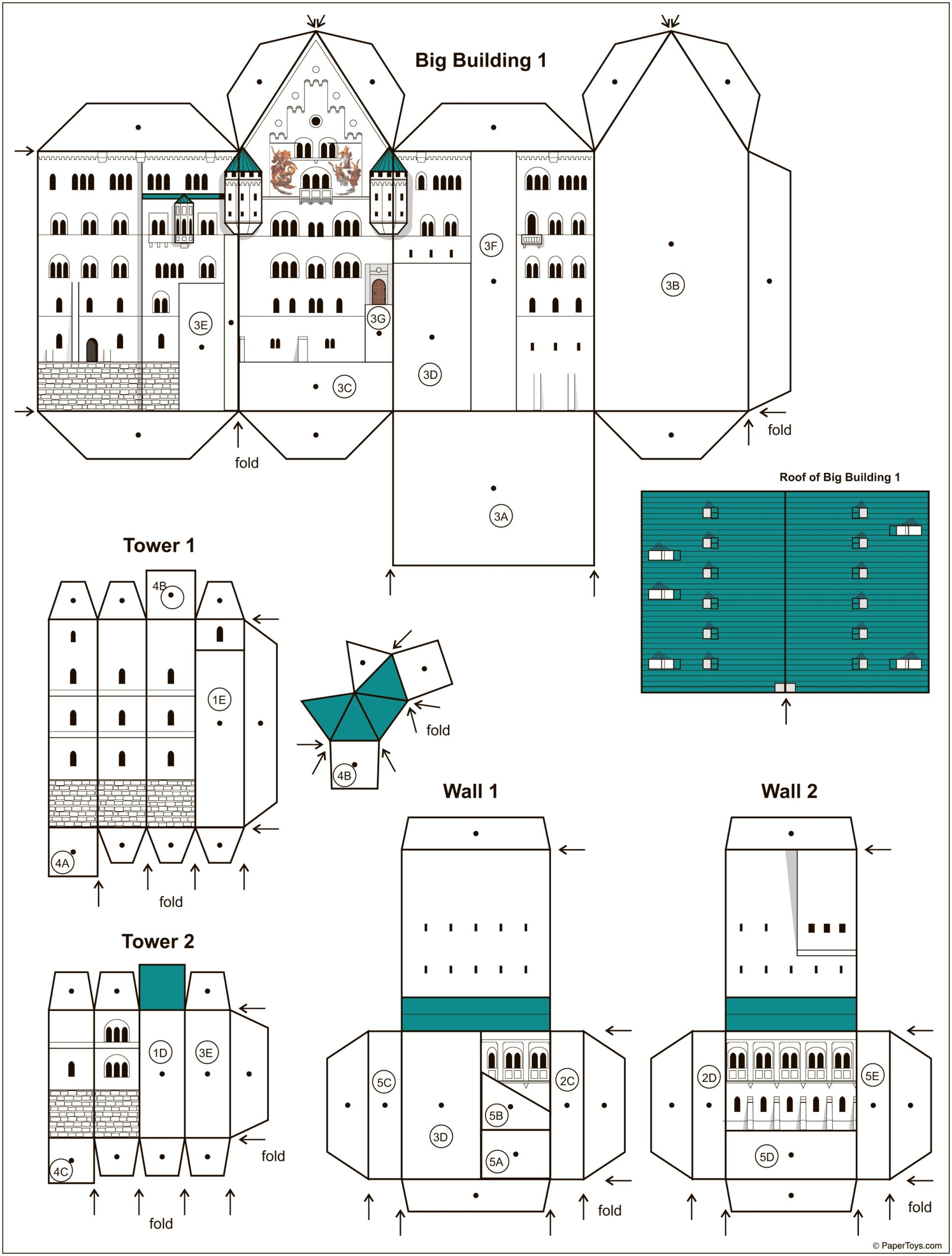 Neuschwanstein Castle Paper Model Free Printable Paper Template