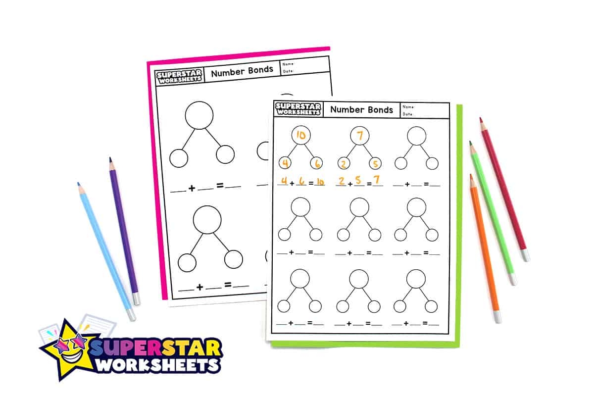 Number Bond Template Free Printables Superstar Worksheets