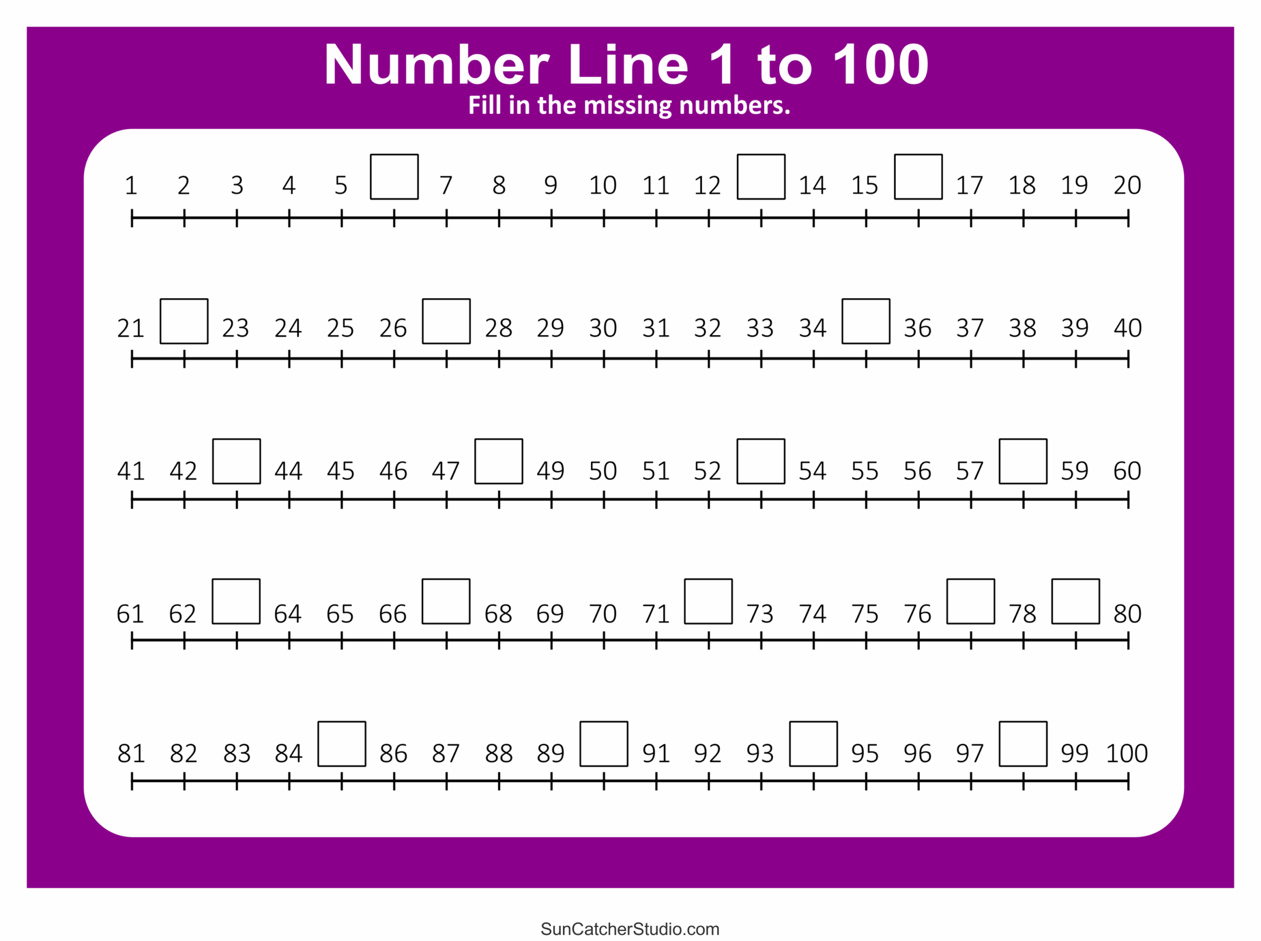 Blank Number Lines Free Printable