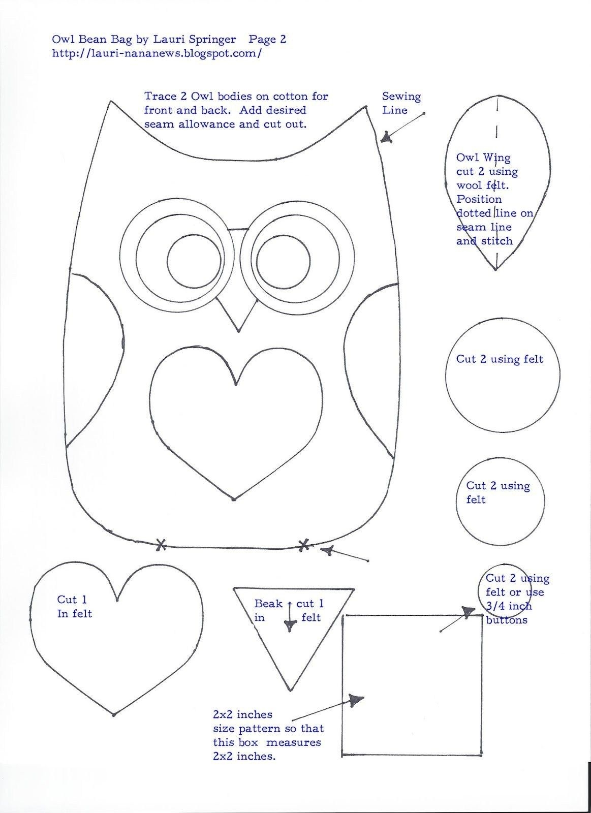 Free Printable Felt Owl Template