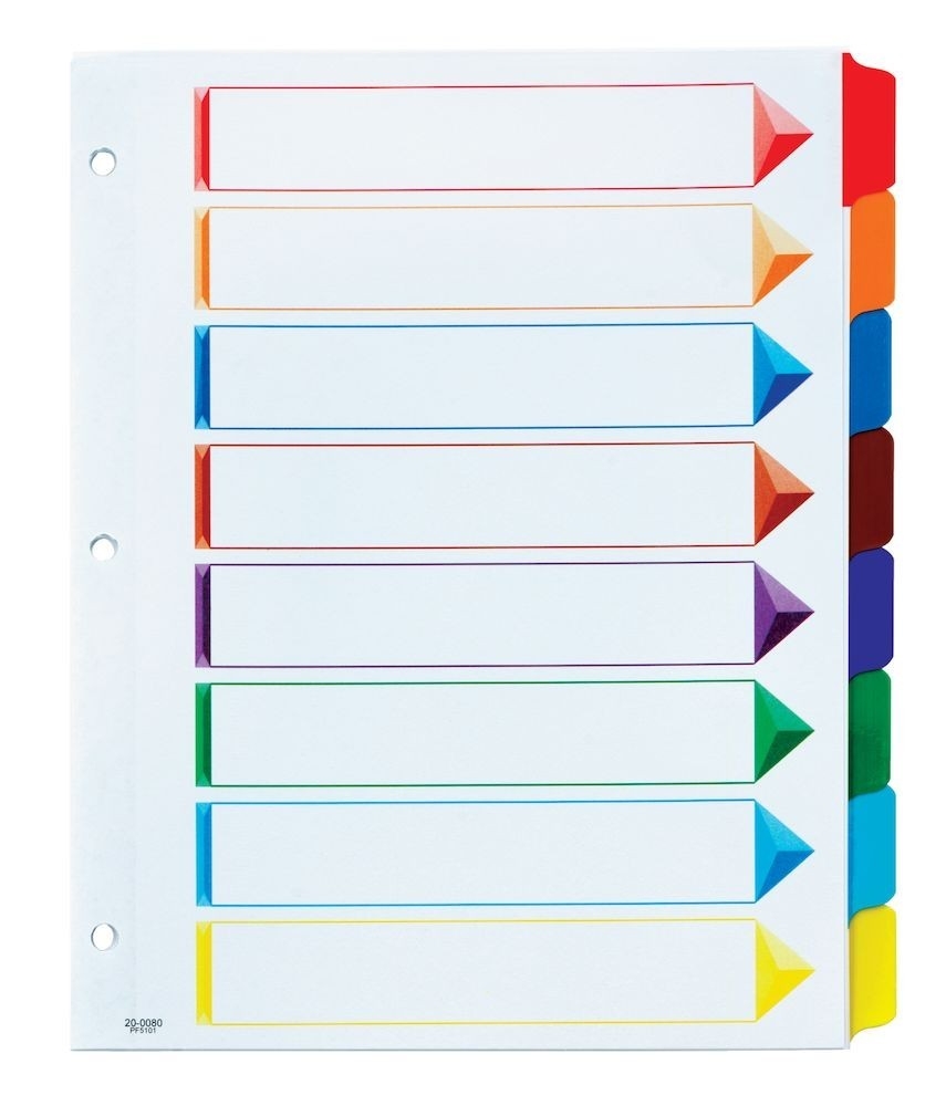 OXFORD OMNI DEX TAB DIVIDERS PRINTABLE ASSORTED 1 ST Multi 