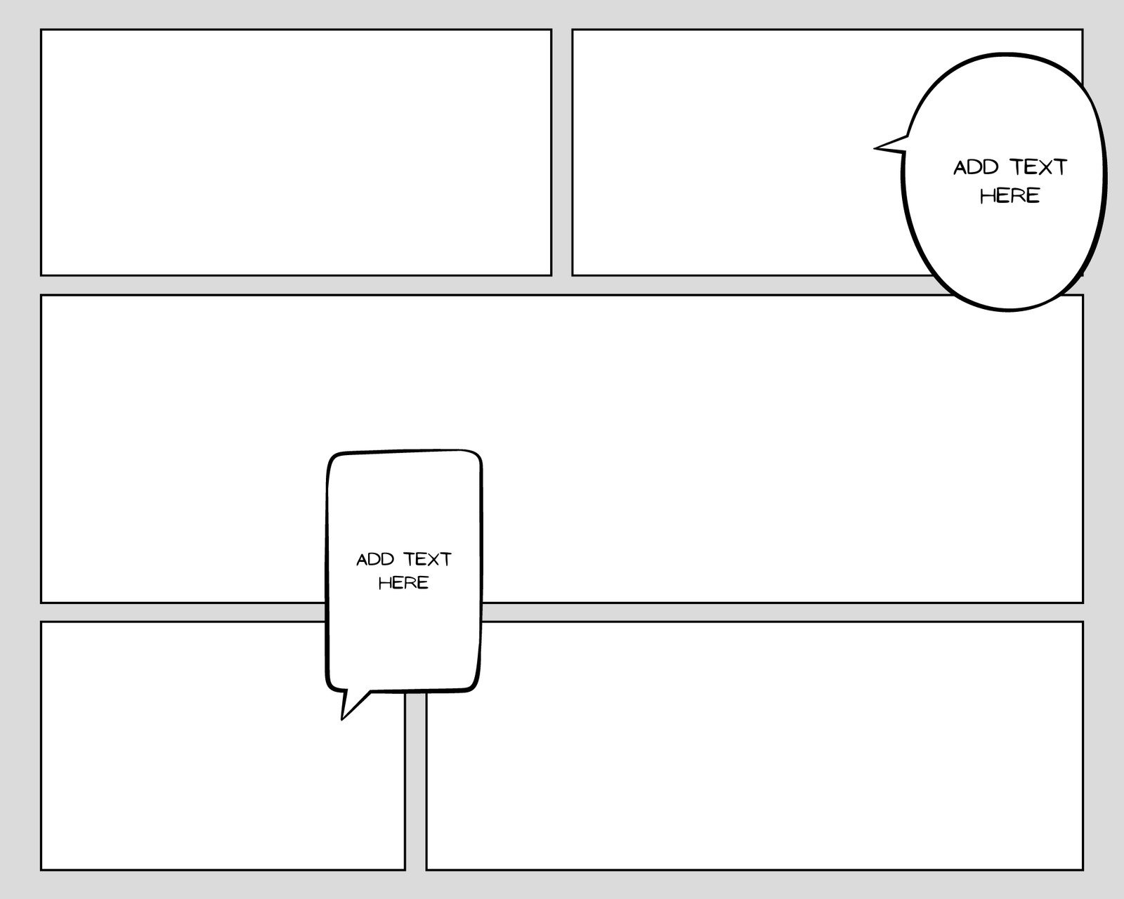 Free Printable 5 Panels Blank Cartoon