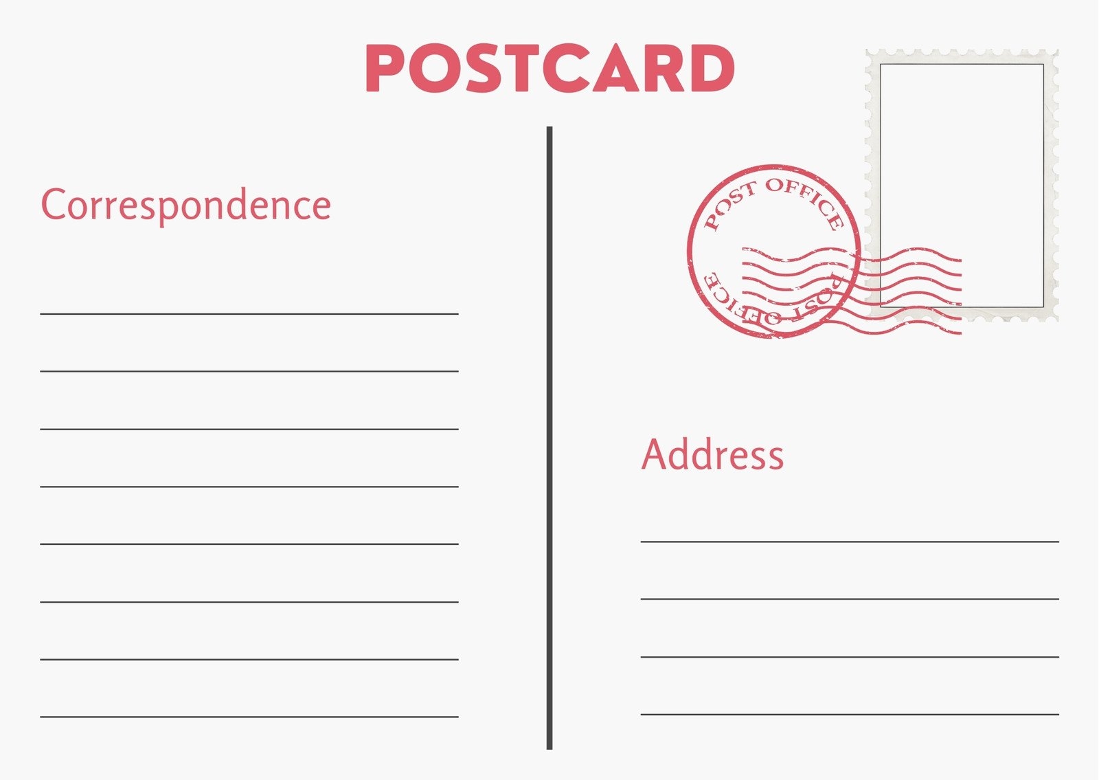 Postcard Template Free Printable