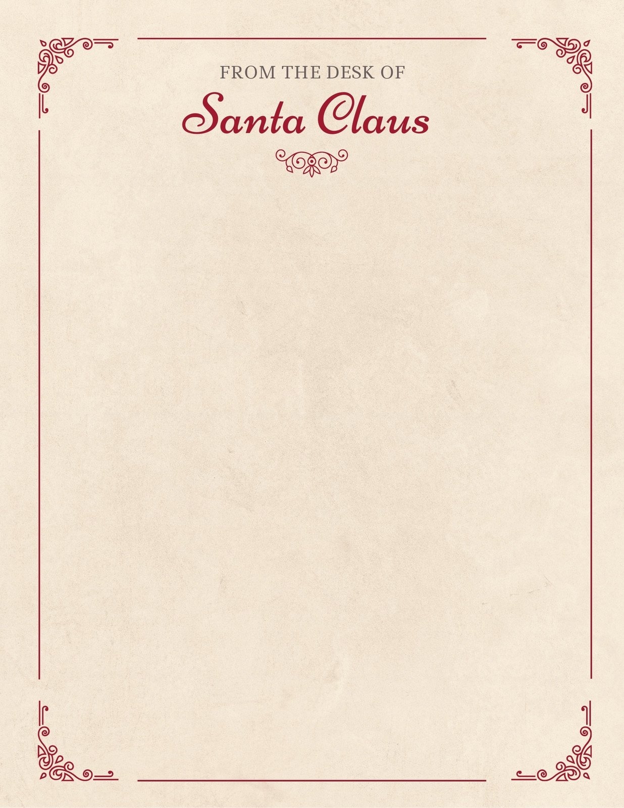 Santa Claus Letter Template Printable Free