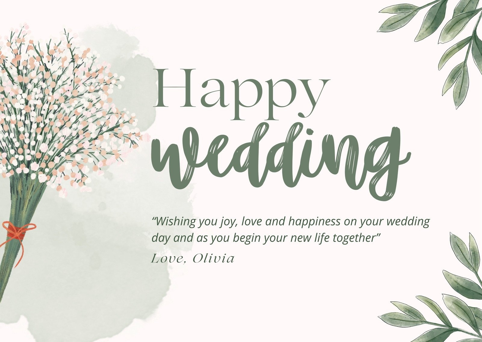 Free Printable Wedding Greeting Card Template