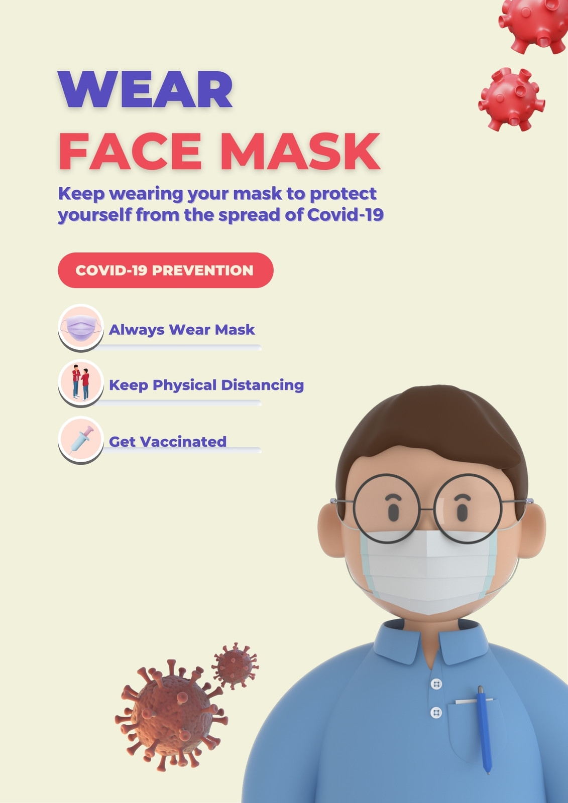 Page 5 Free Printable Customizable Coronavirus Poster Templates Canva