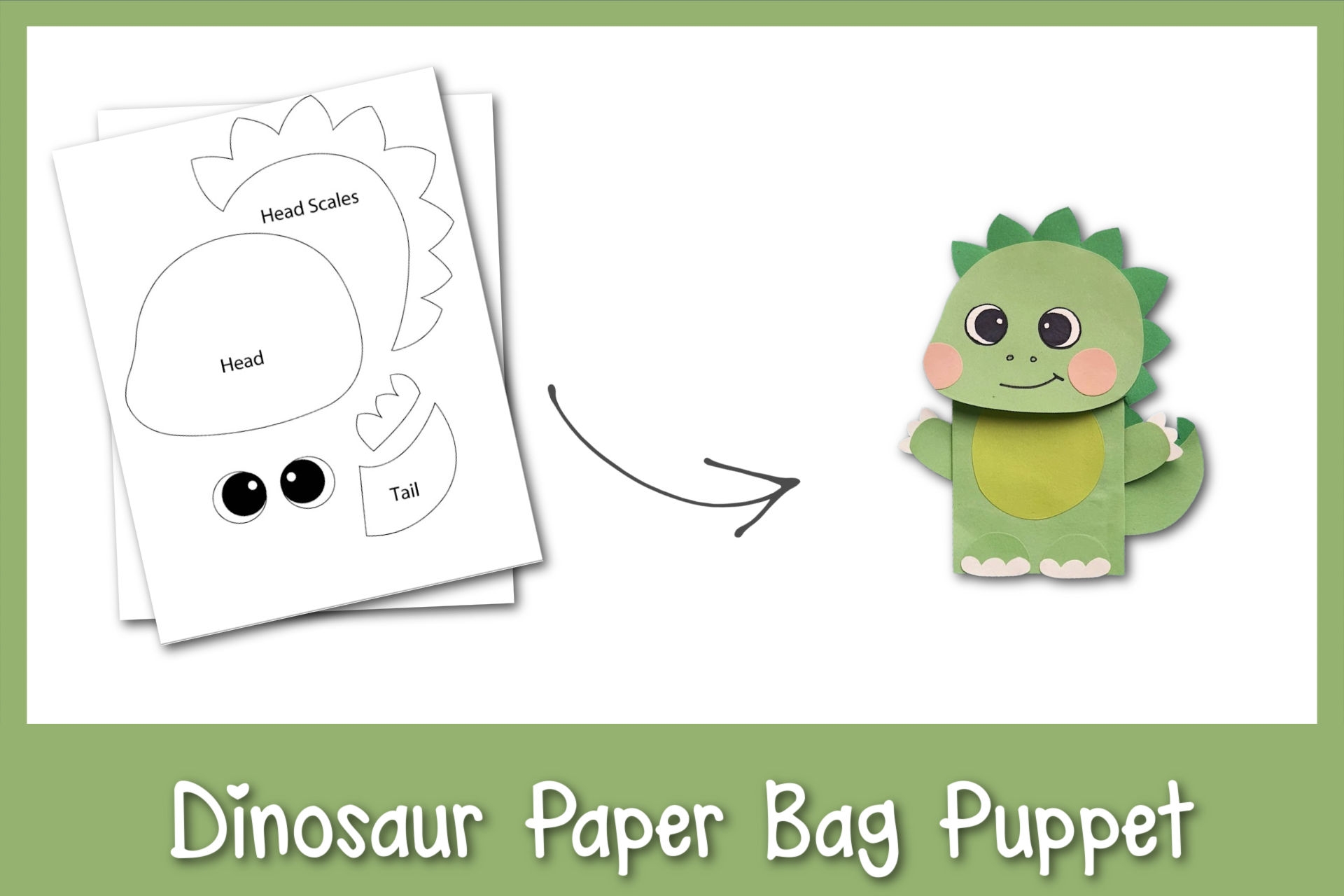 Paper Bag Dinosaur Puppet Frosting And Glue Easy Crafts Games 