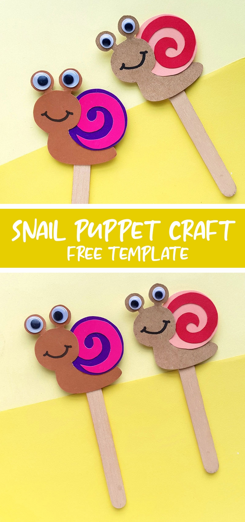 Paper Snail Puppet Craft Free Template Moms And Crafters