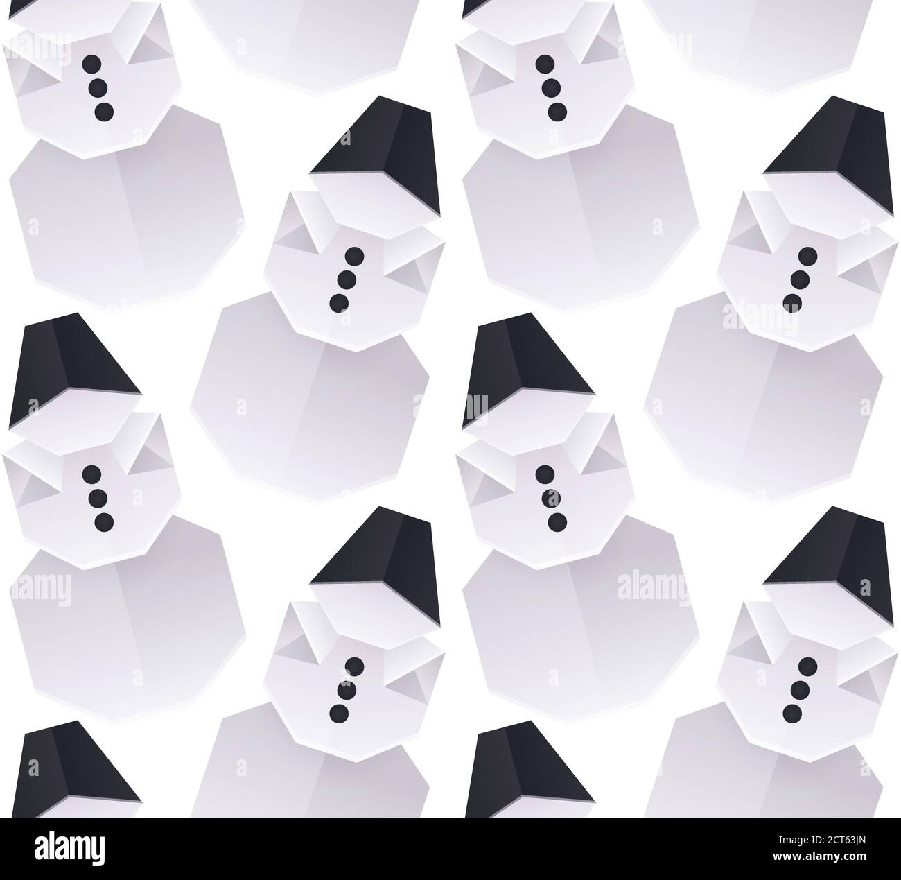 Geometric Snowman Minieco Free Printable Template