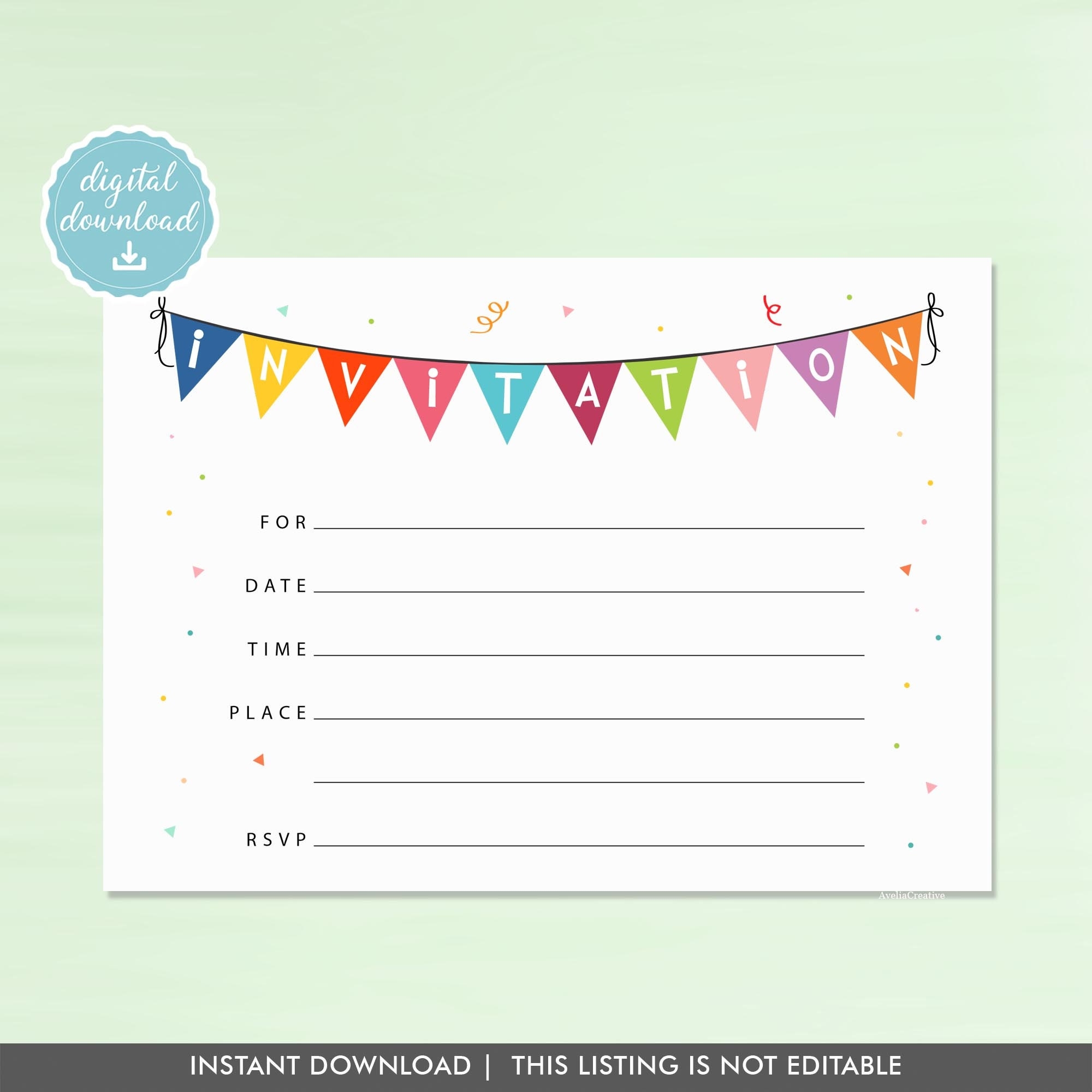 Blank Templates To Create Party Printables