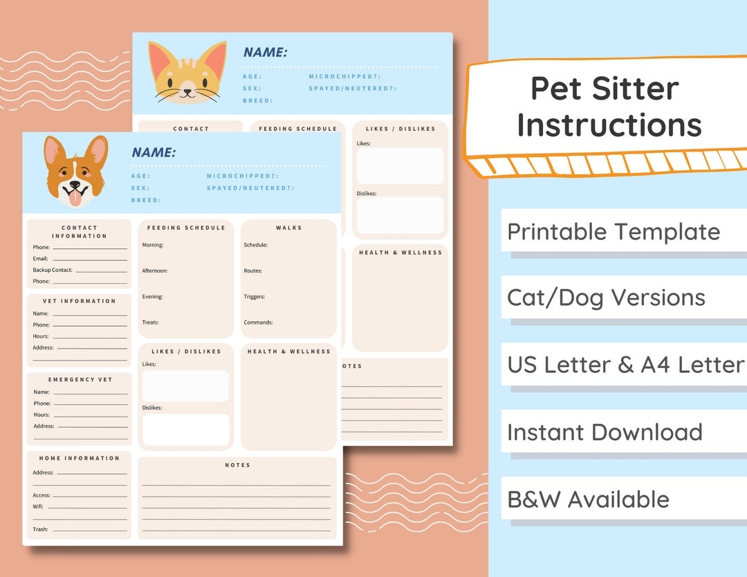 Free Printable Dog Sitter Checklist Template