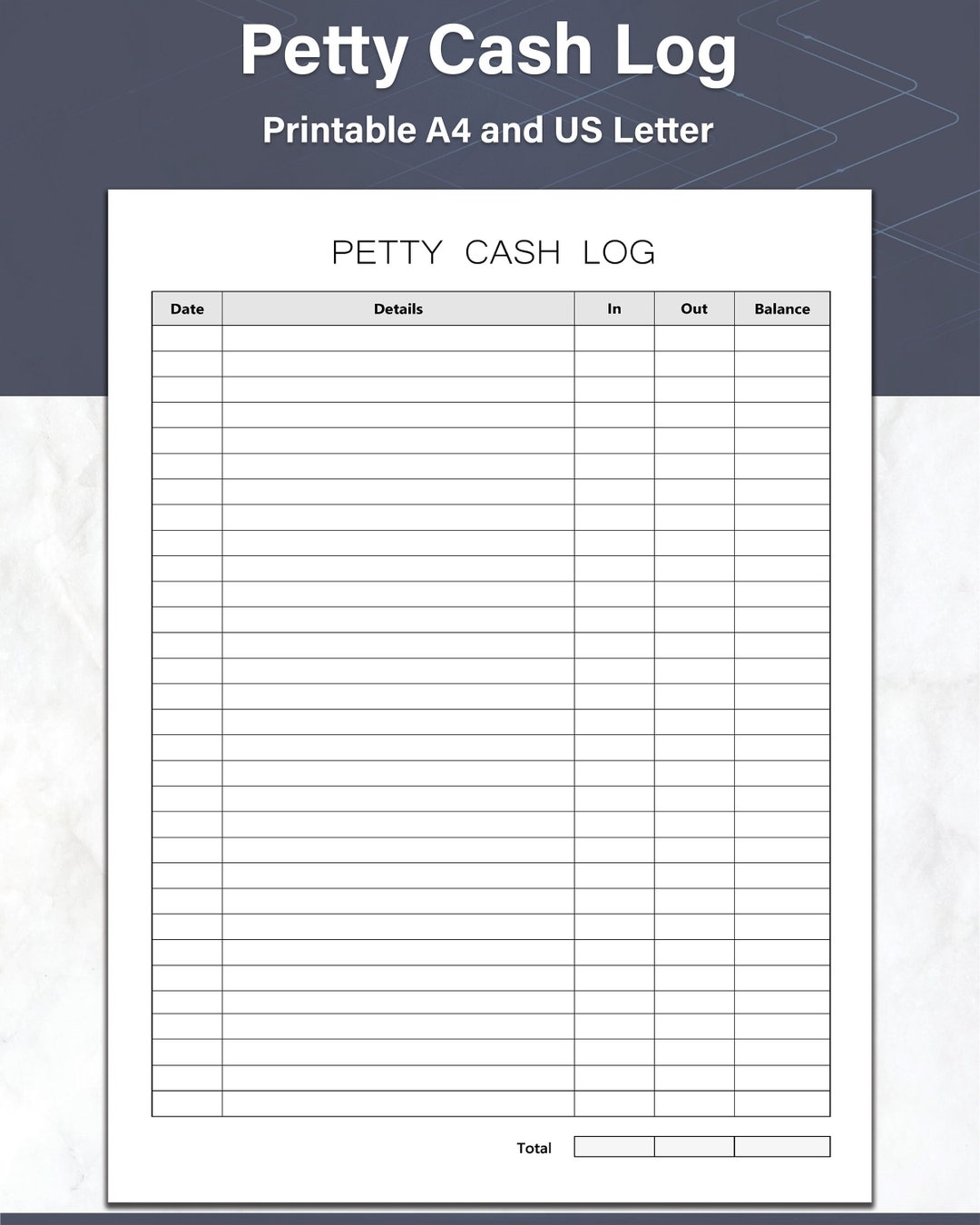 Free Printable Petty Cash Template