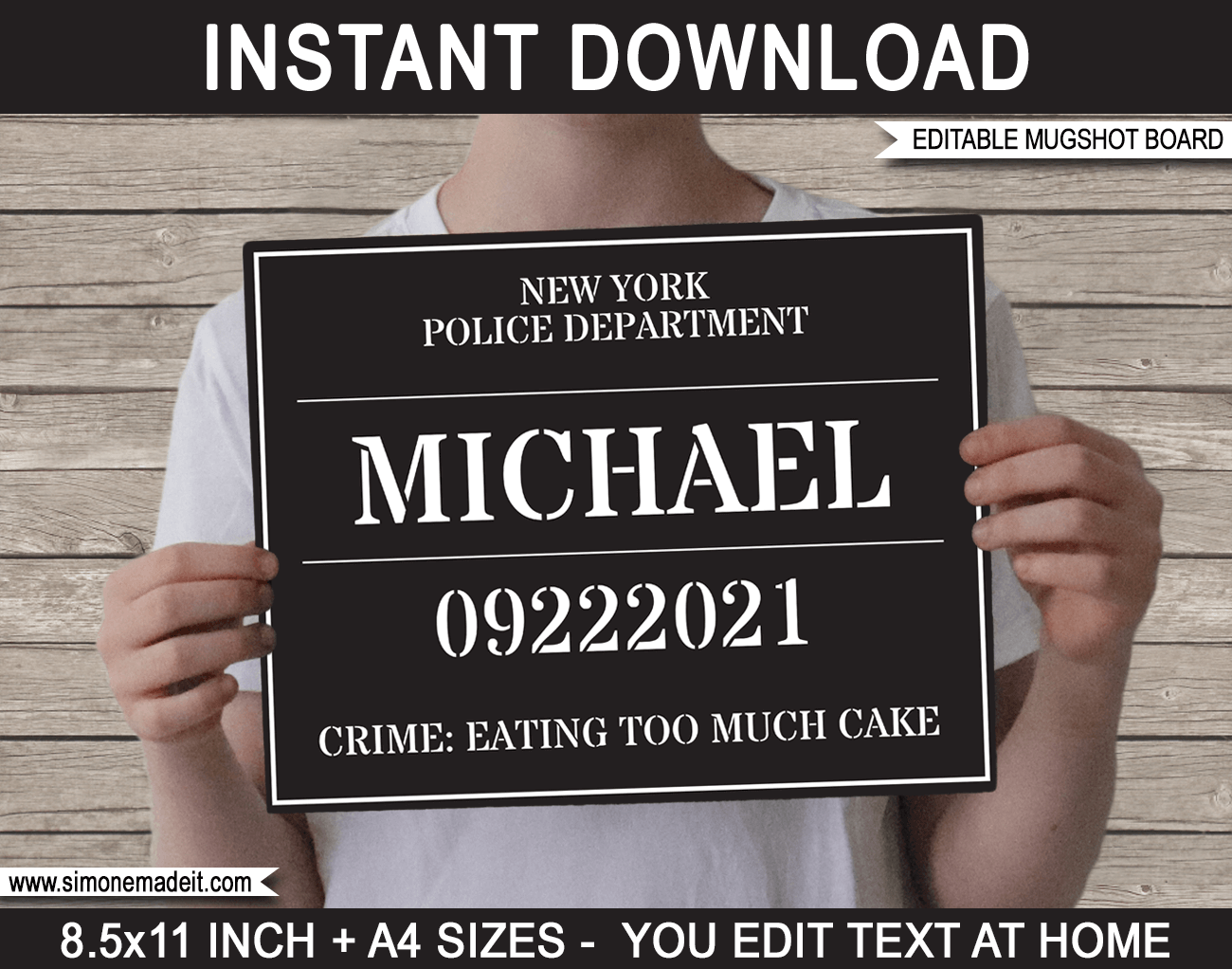 Free Printable Mugshot Sign Template