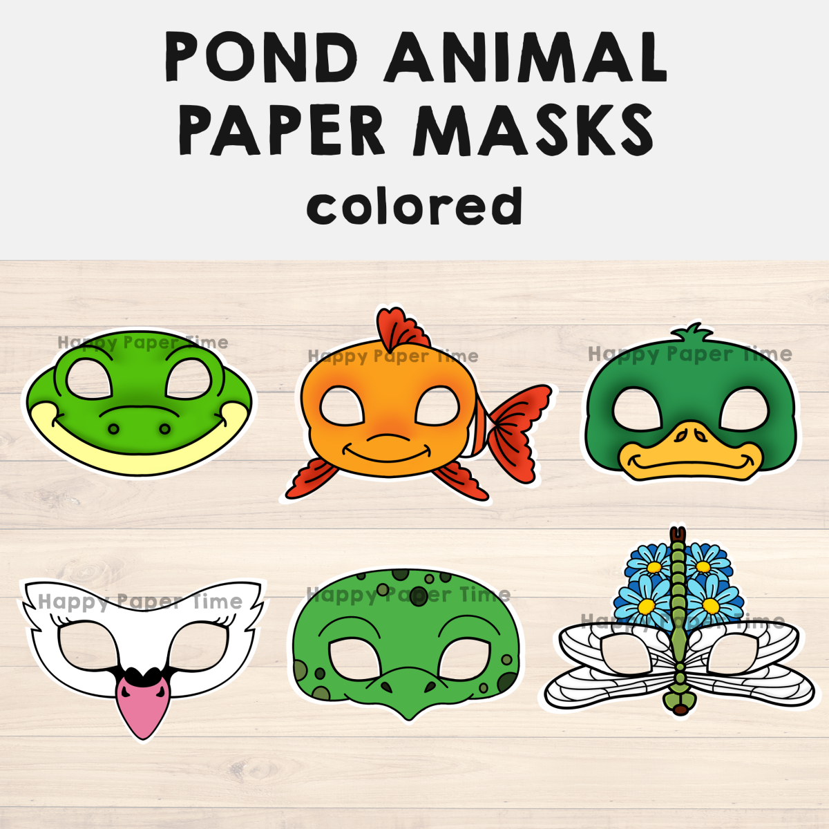 Pond Animals Paper Mask Printable Craft Activity Costume Template Made By Teachers