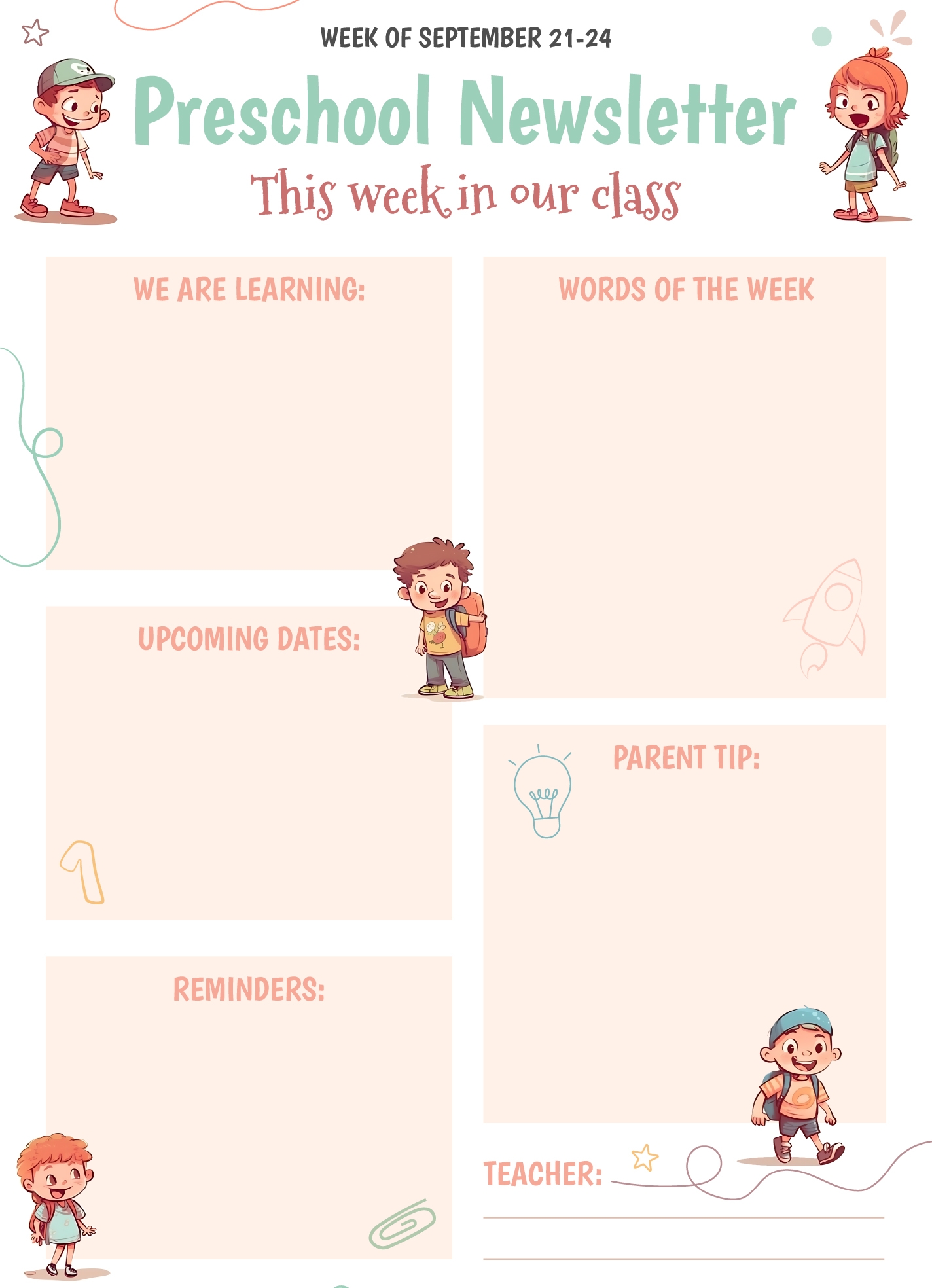 Preschool Newsletter Free Google Docs Template Gdoc io Worksheets Library