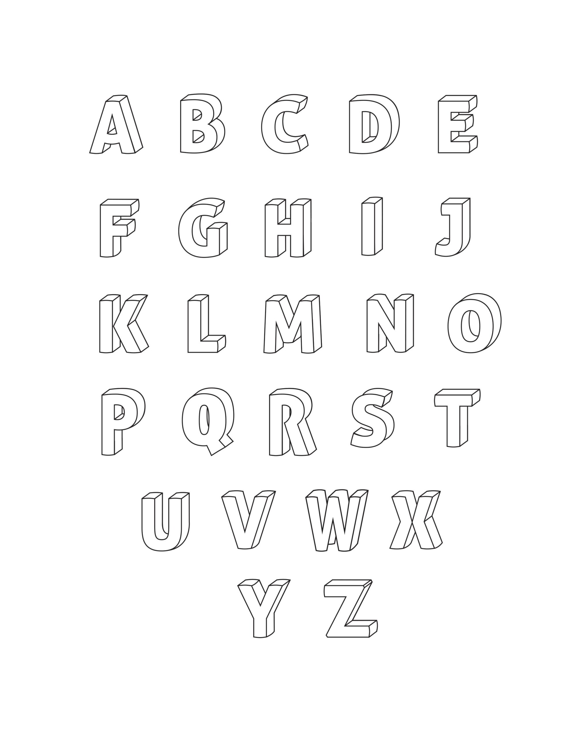 Free Printable 3d Letters Template