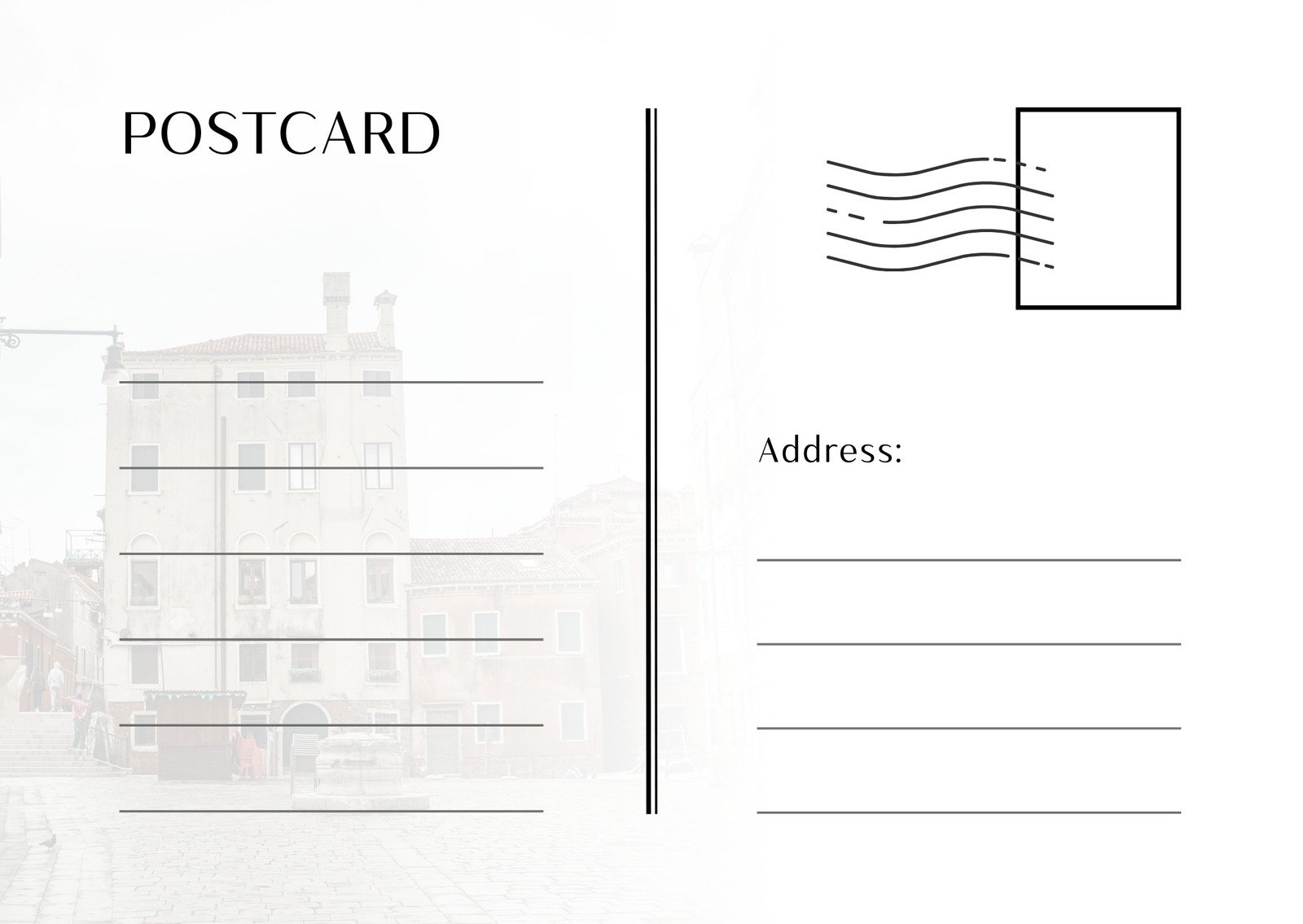 Printable Blank Postcards Templates