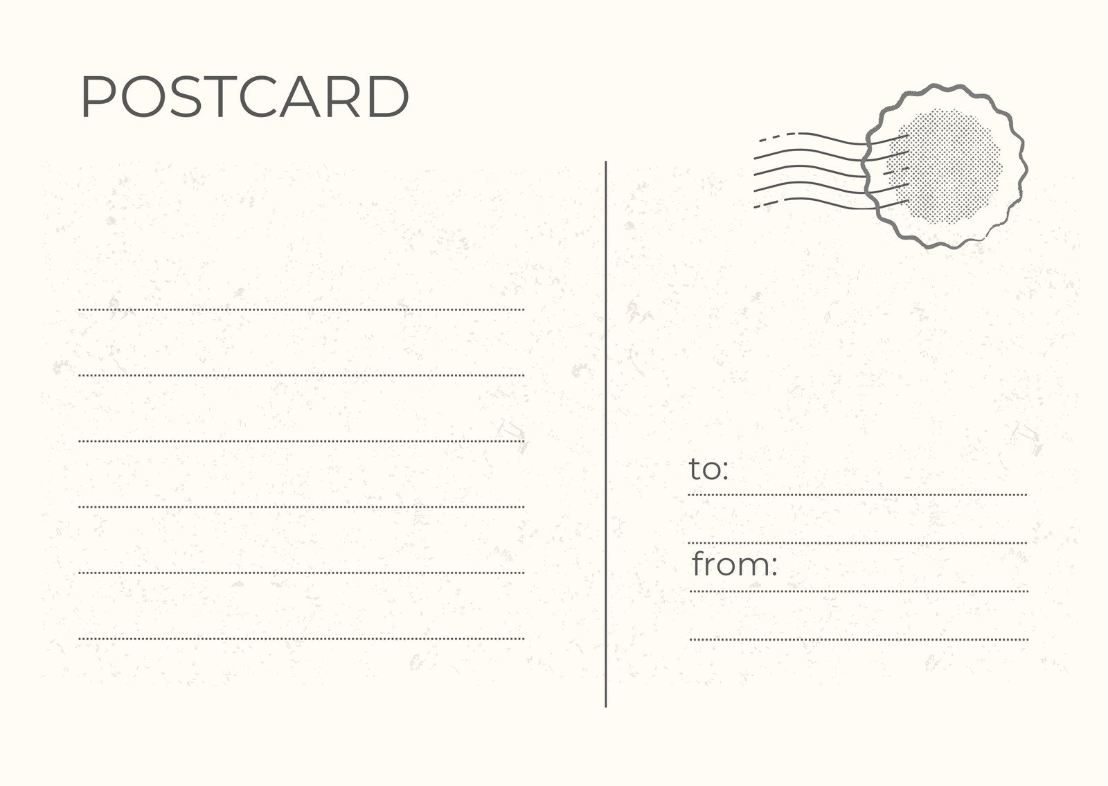 Printable Blank Postcards Templates