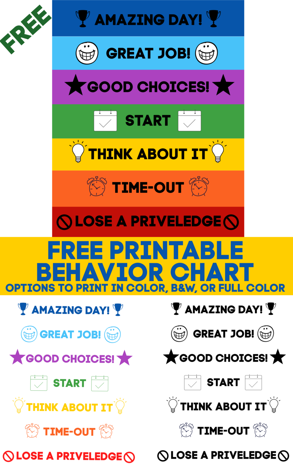 Free Printable Behavior Charts For Home