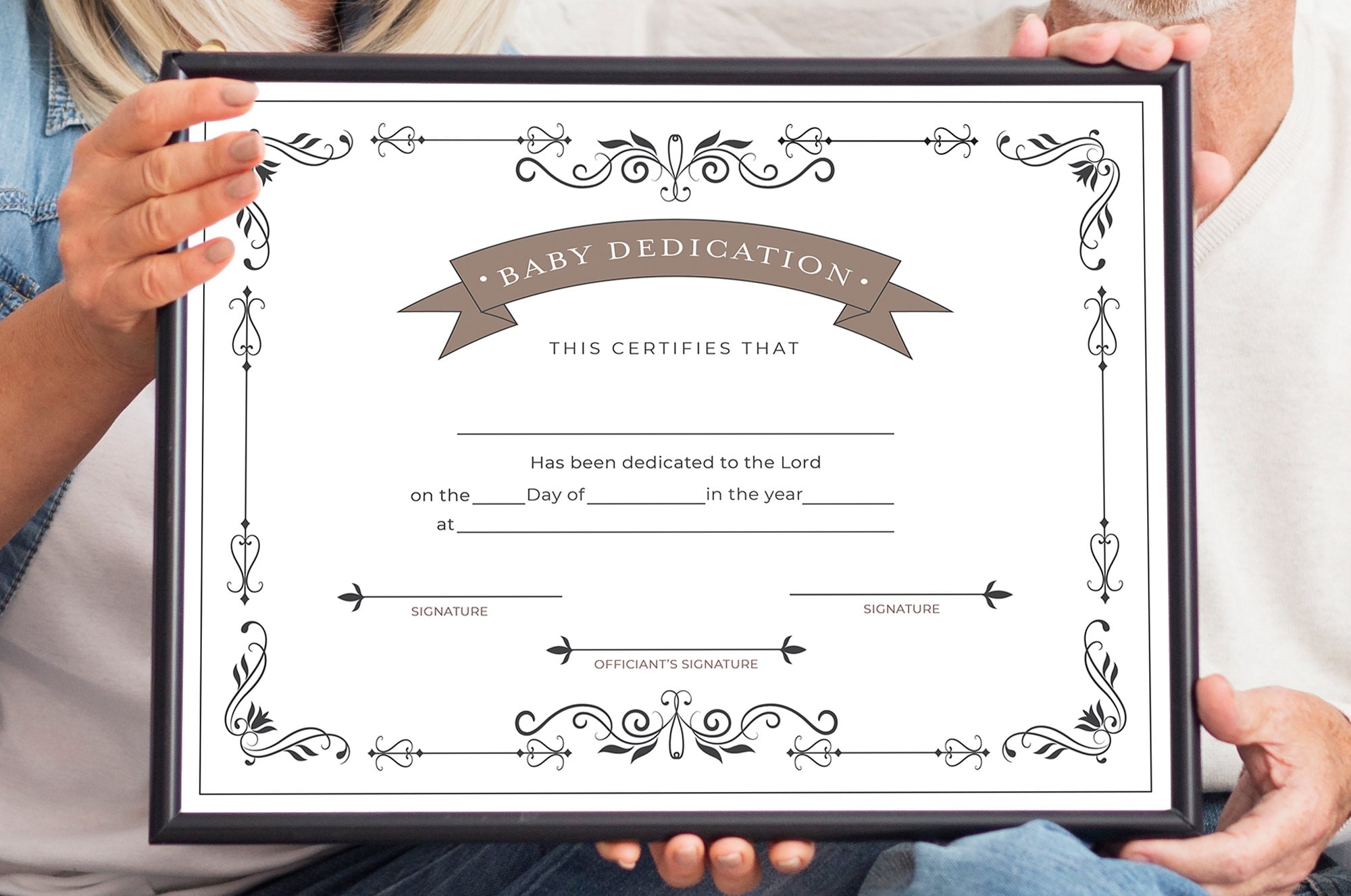Printable Blank PDF Baby Dedication Certificate Diy Baptism Certificate INSTANT DOWNLOAD Etsy