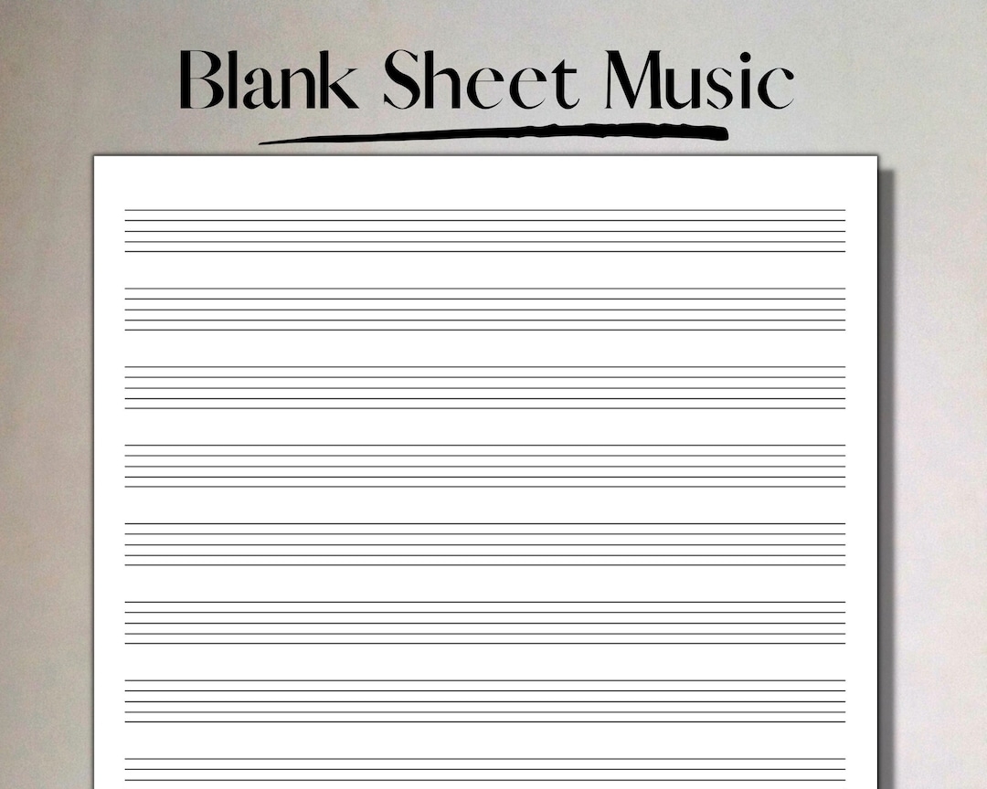 Printable Blank Sheet Music Manuscript Paper 12 Stave Printable PDF Instant Download Piano Staff Paper A4 U0026 US Letter Etsy