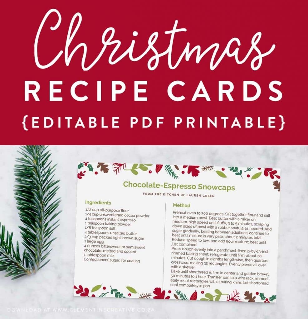 Free Printable Christmas Recipe Templates