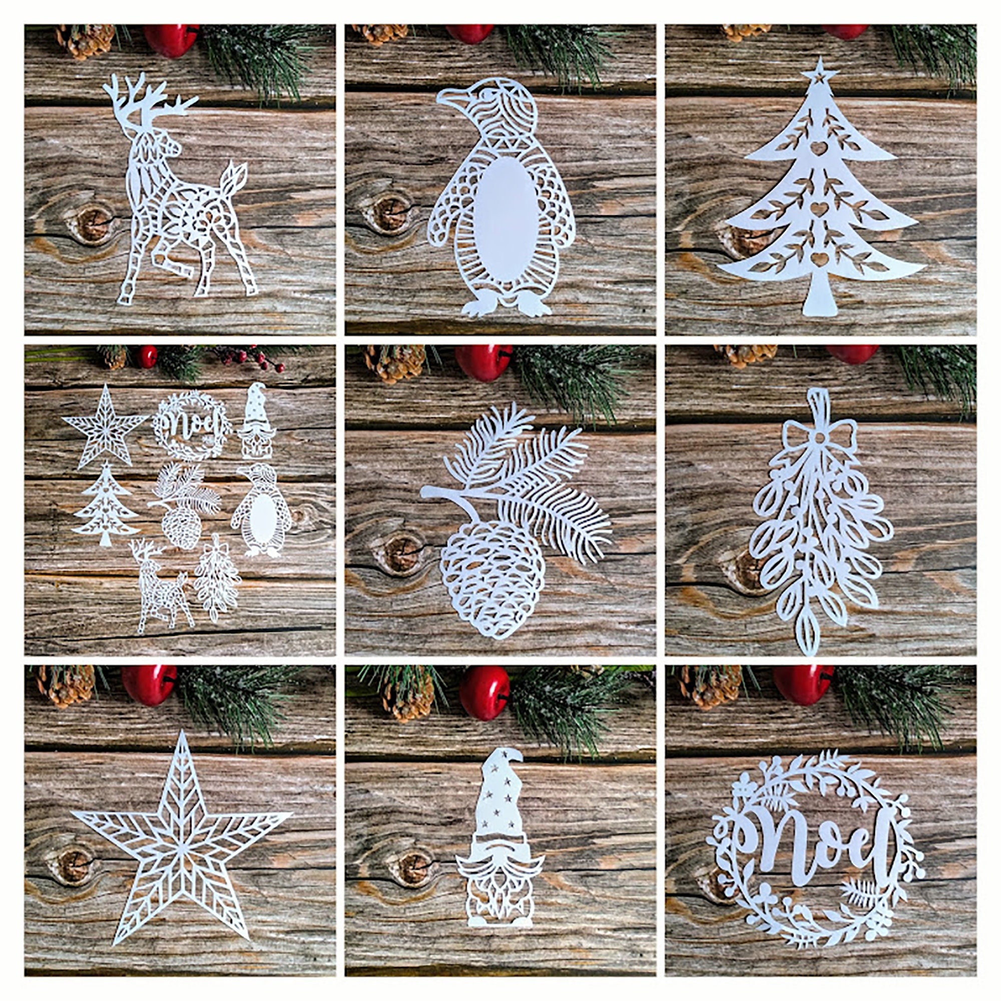 Printable Christmas Themed Paper Cutting Templates FREE Practice 
