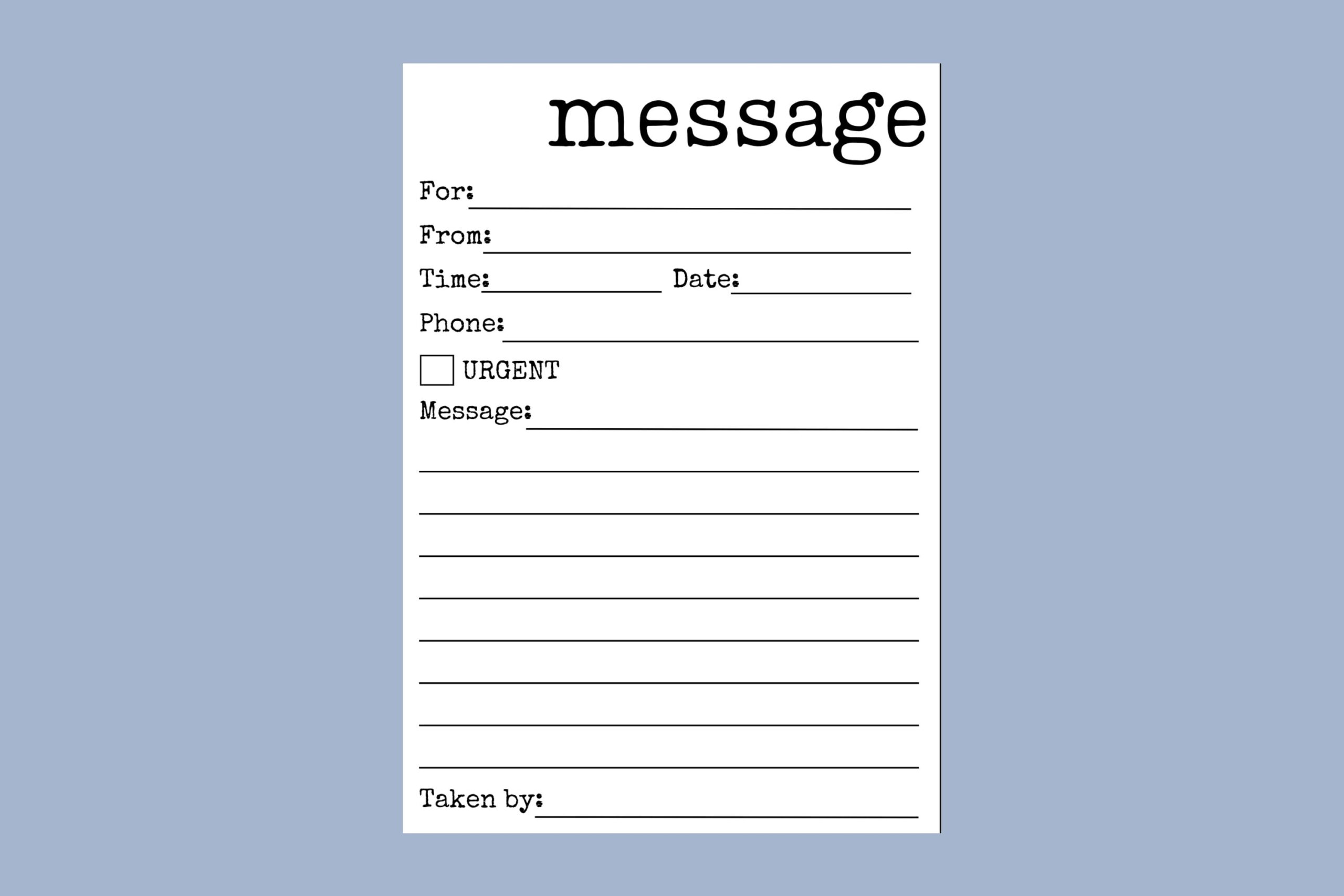 Printable Message Form Missed Call PDF Phone Message Memo 