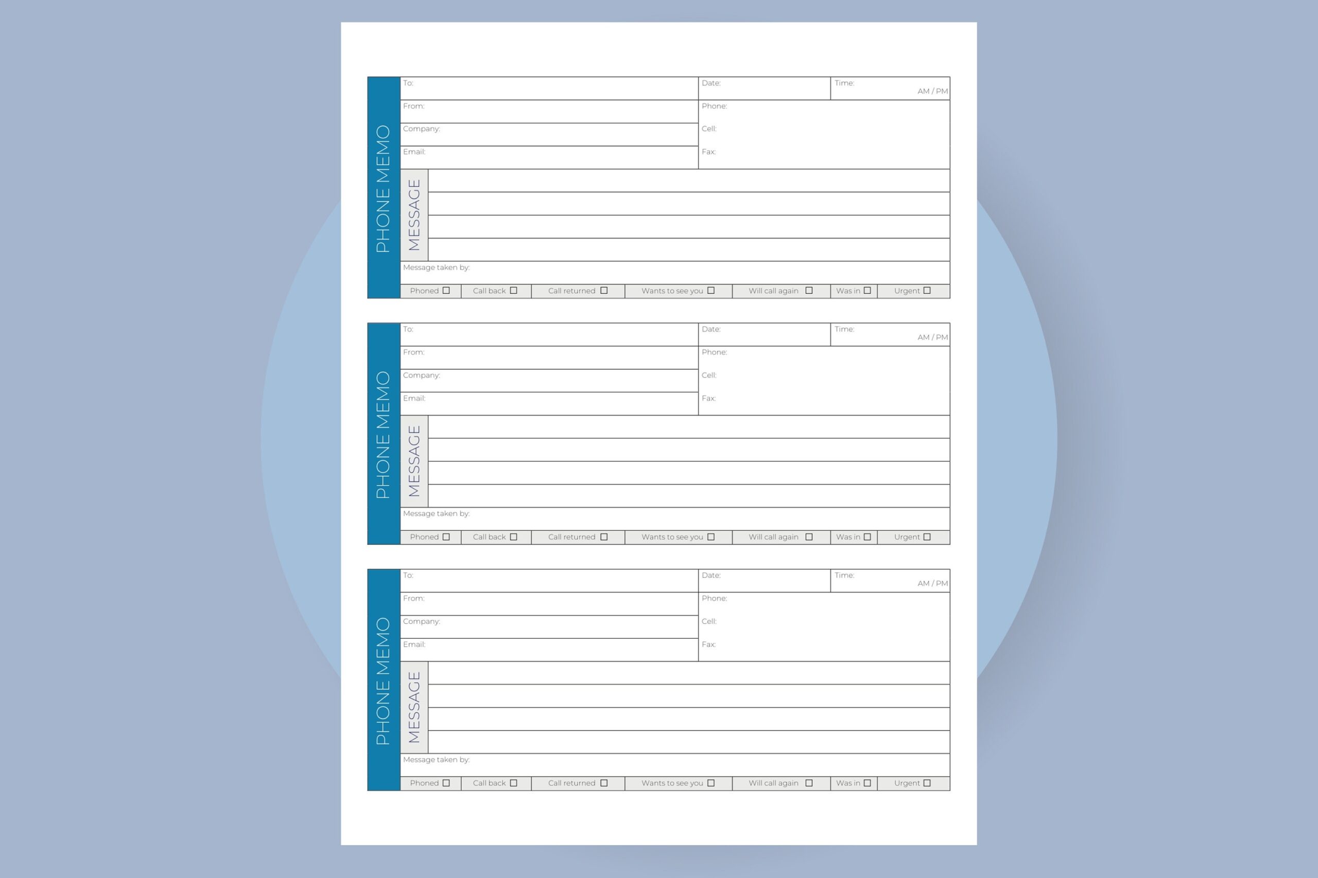 Free Printable Message Template
