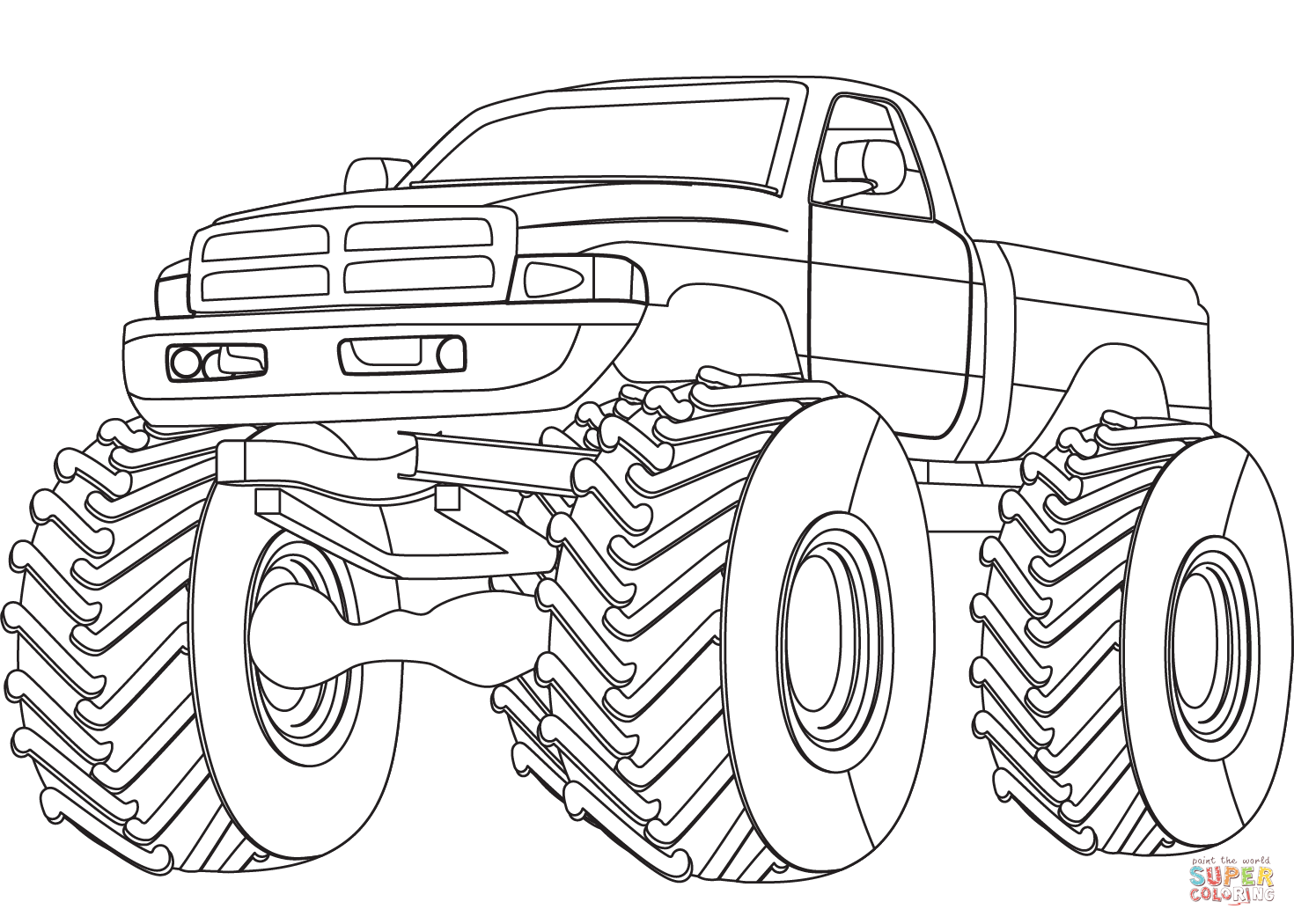 Printable Monster Trucks Coloring Pages Printable Design Resources