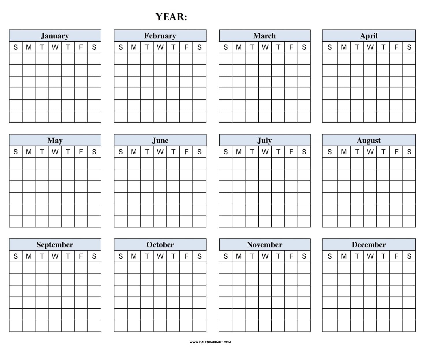 Free Printable Annual Calendar Templates