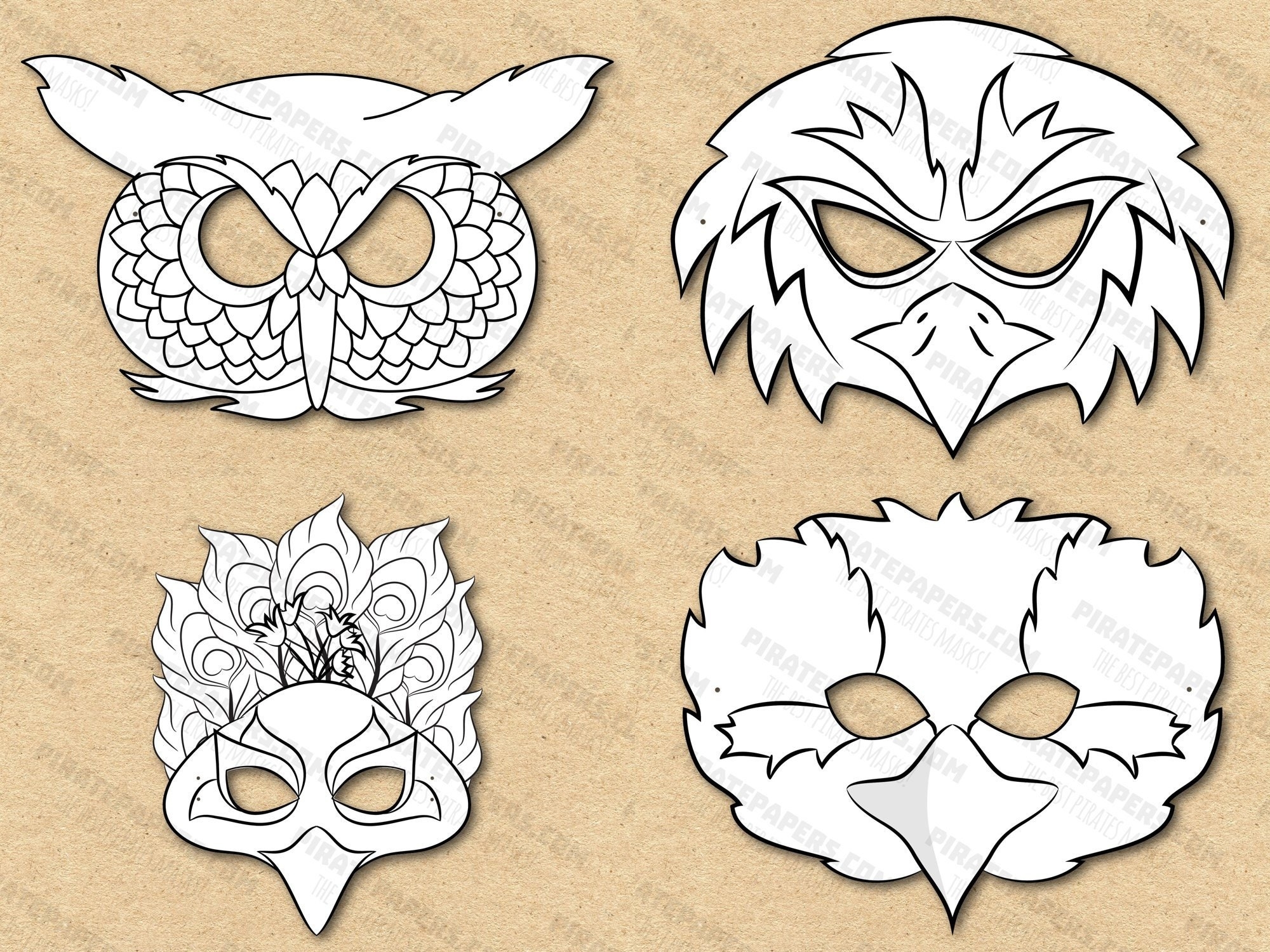Printable Owl Mask Etsy