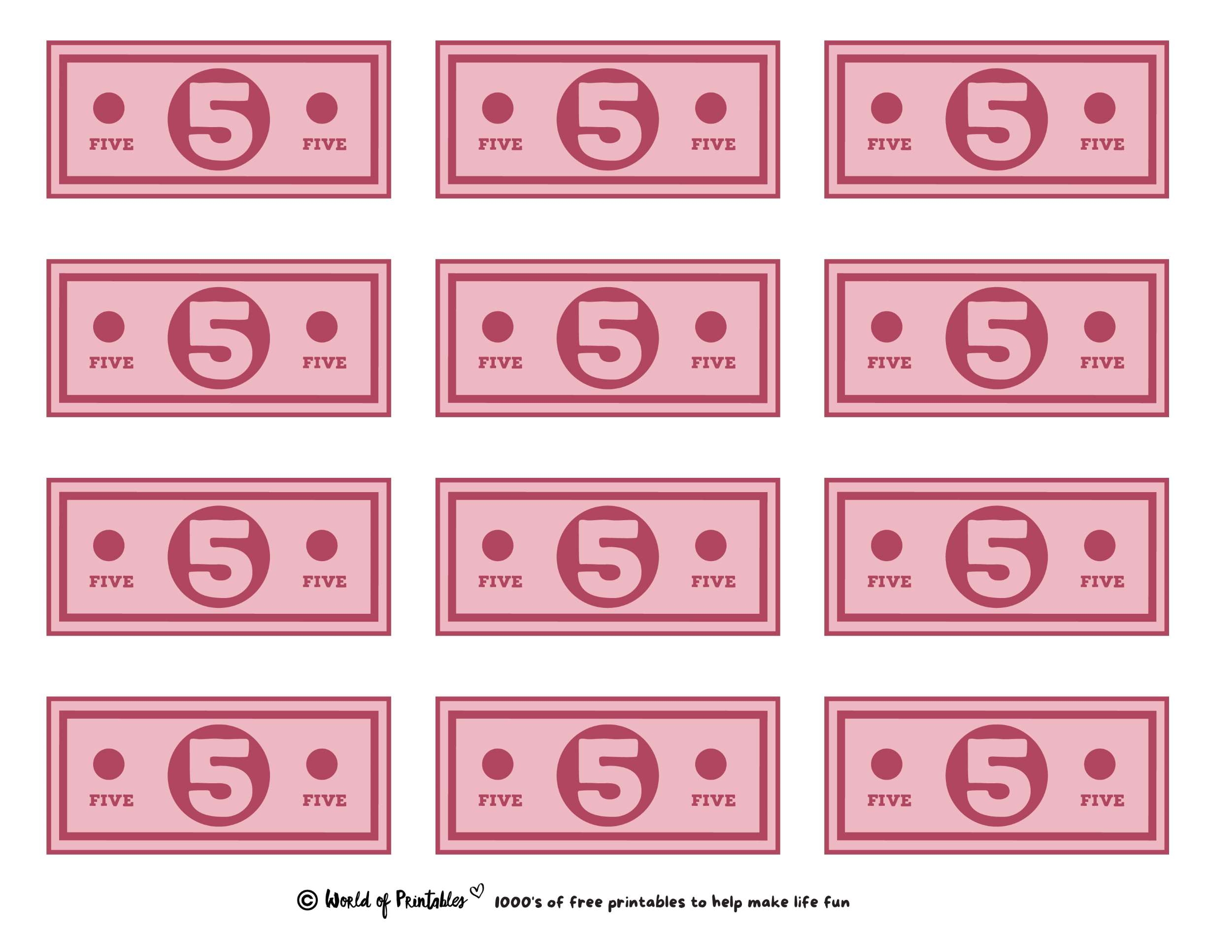 Free Money Template Printable