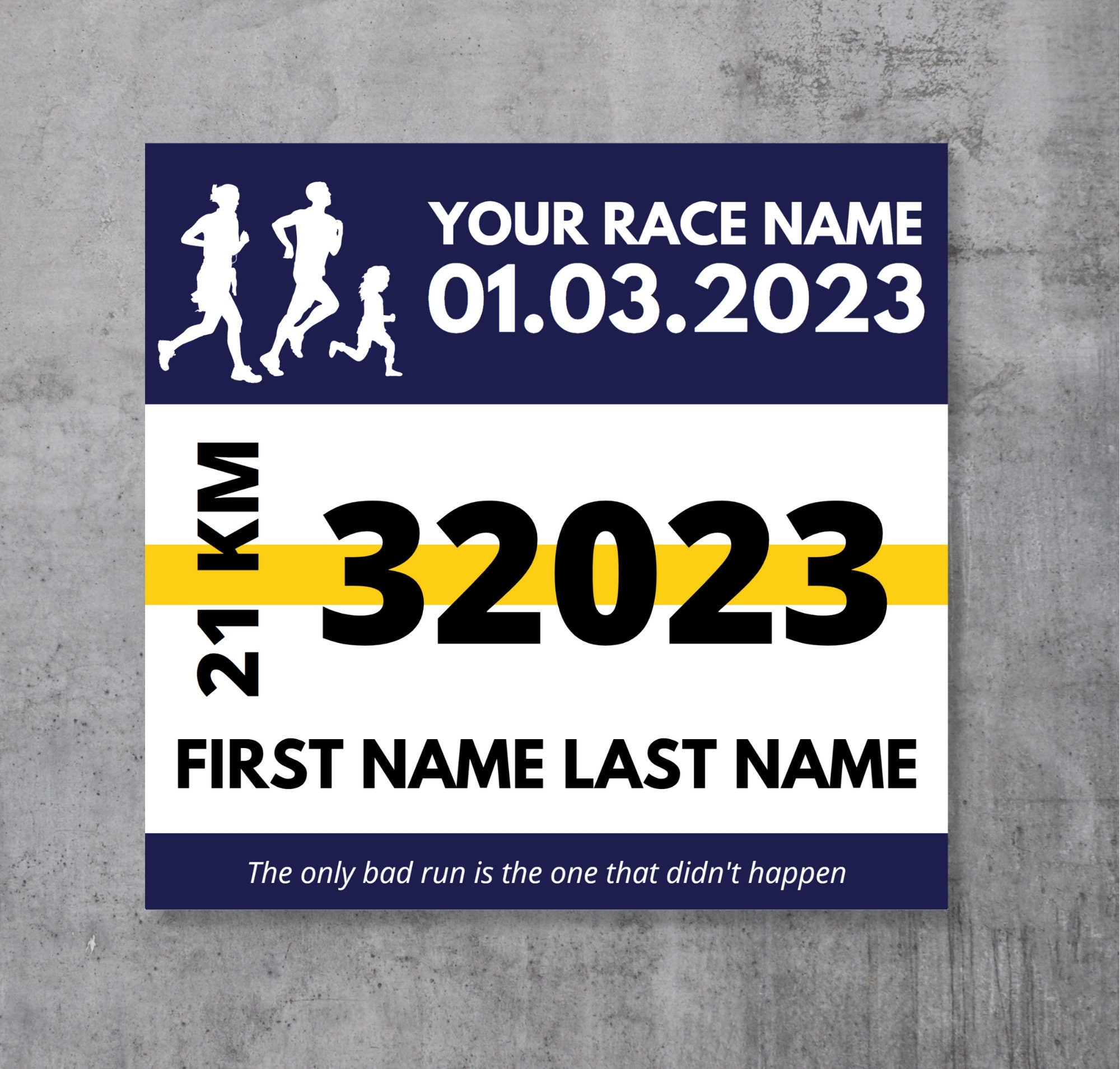 Printable Free Blank Race Bib Template
