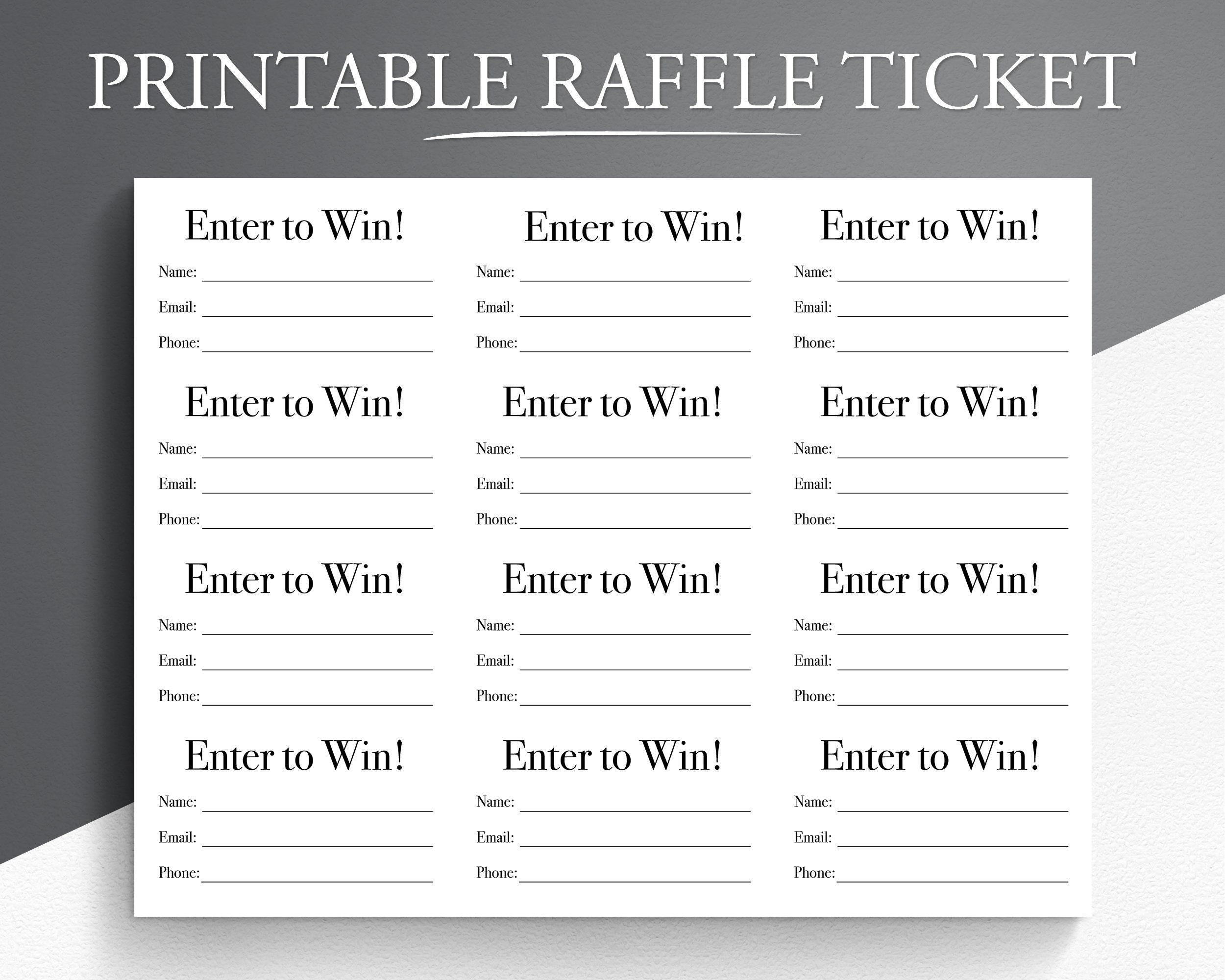 Enter To Win Slips Template