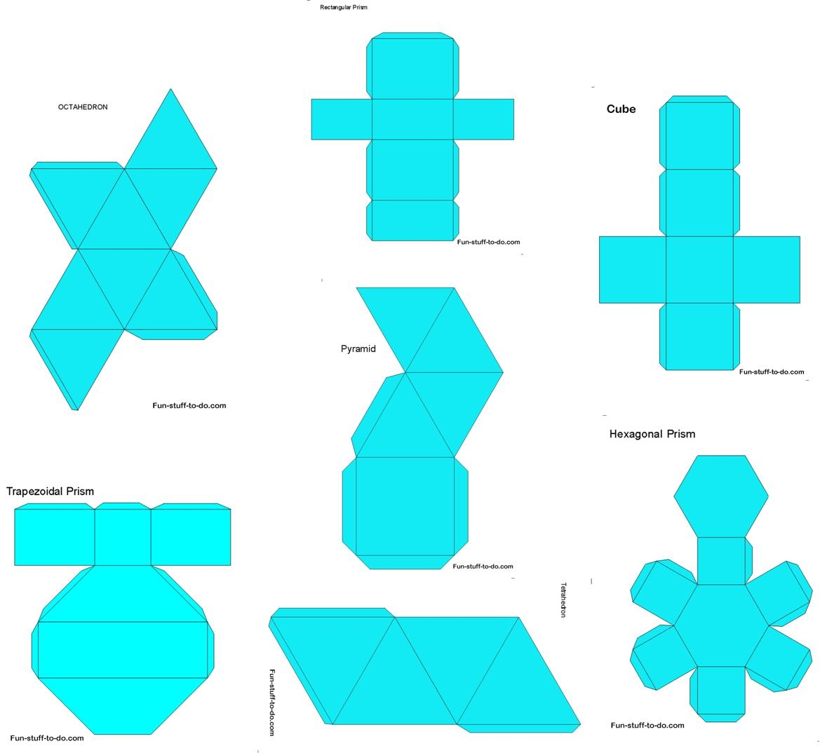 Free Printable 3d Shapes Templates